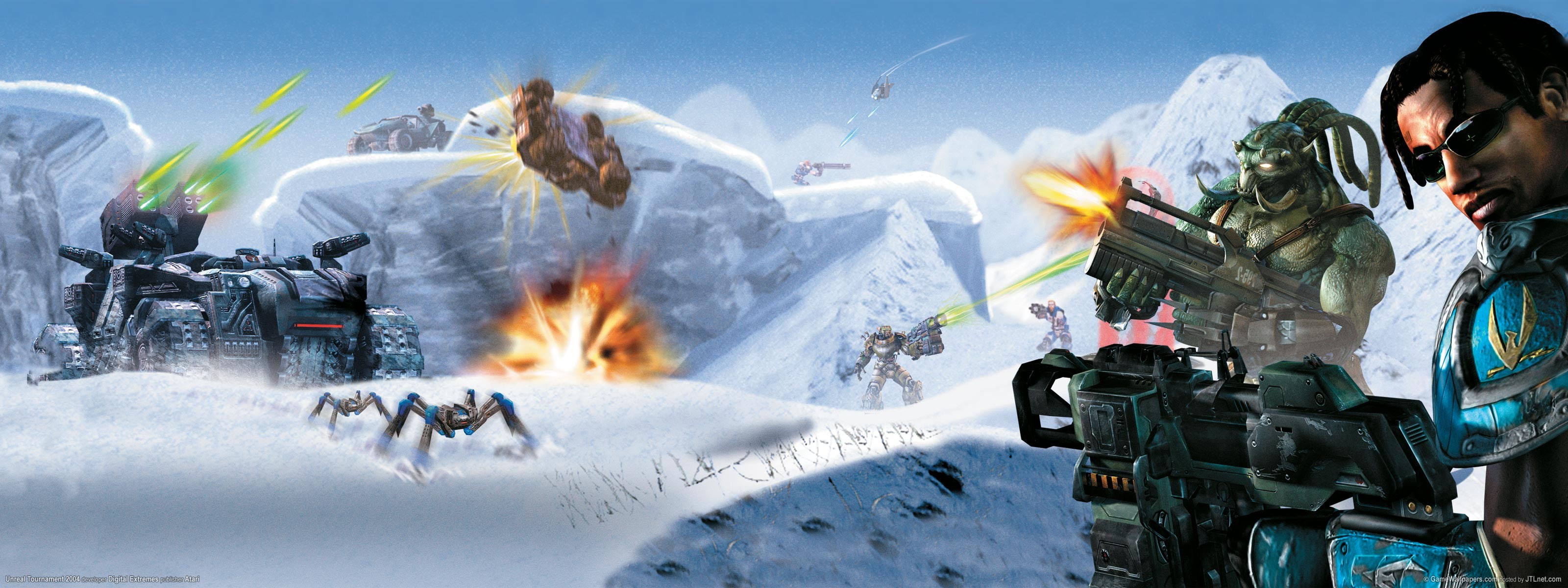 Unreal Tournament 2004 Video Games Artwork Unreal Tournament Science Fiction Battle 3200x1200