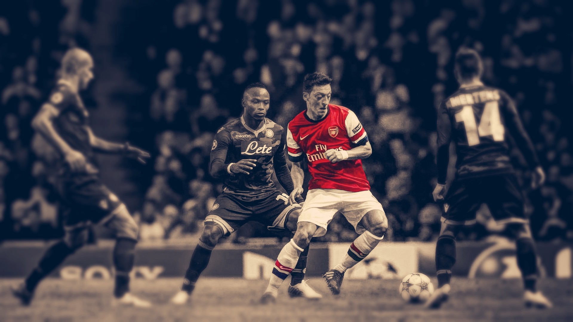 Soccer HDR Arsenal Fc Mesut Ozil Selective Coloring Men Sport Arsenal 1920x1080