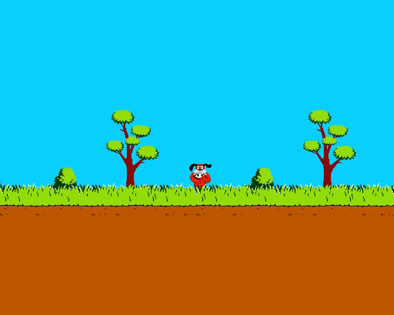 Nintendo Duck Hunt Dog Trees Pixel Art Pixelated Nintendo Entertainment System Laughing 1280x1024