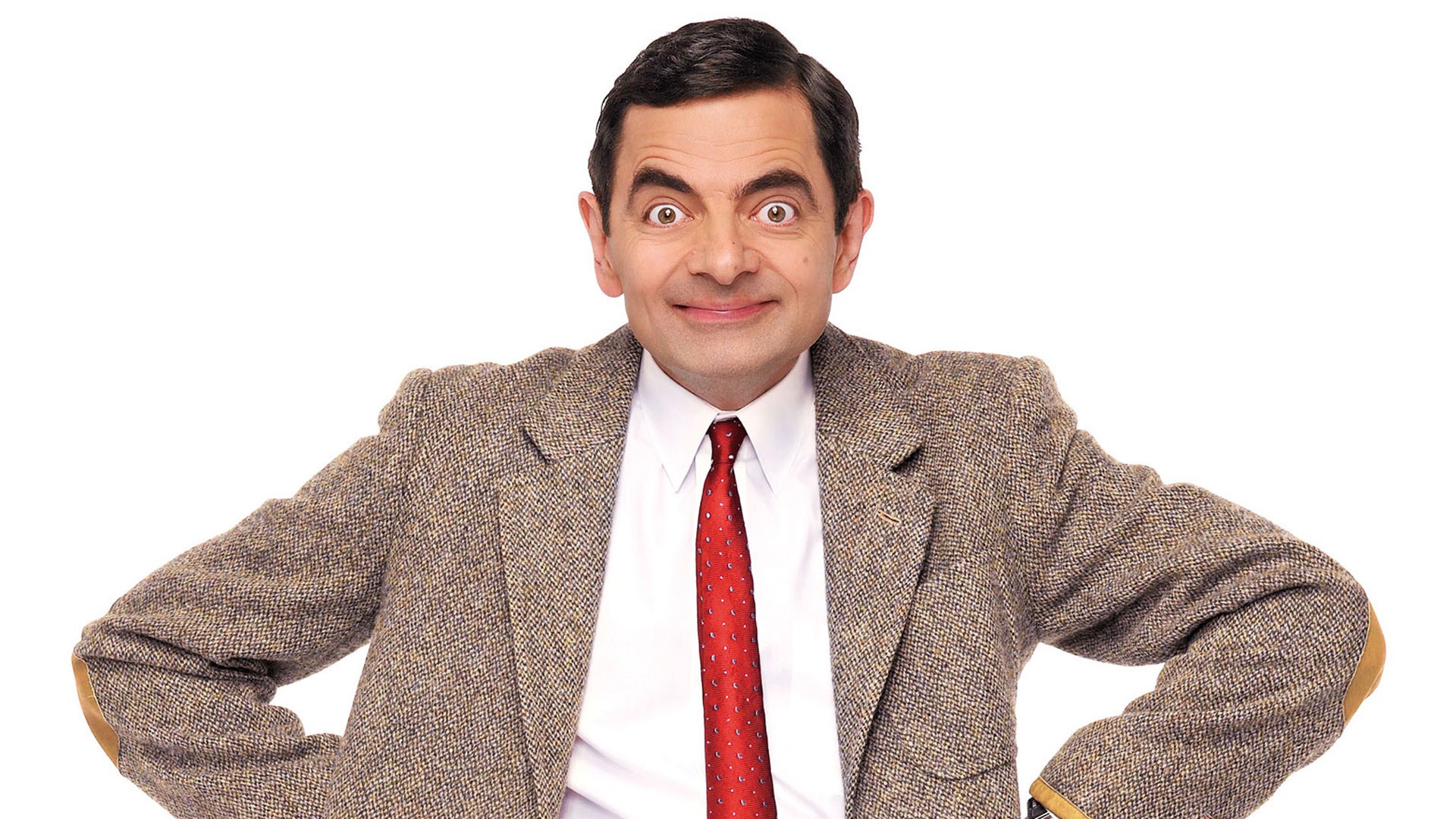 Movies Mr Bean Rowan Atkinson Men Actor Smiling Suits Tie White Background 1920x1080