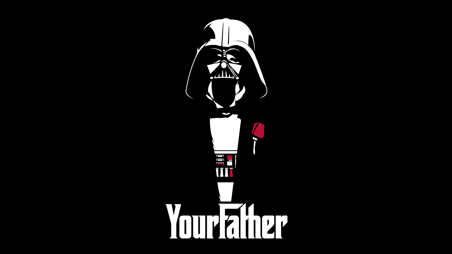 Darth Vader The Godfather Father Star Wars Sith Selective Coloring Humor Minimalism 1920x1080
