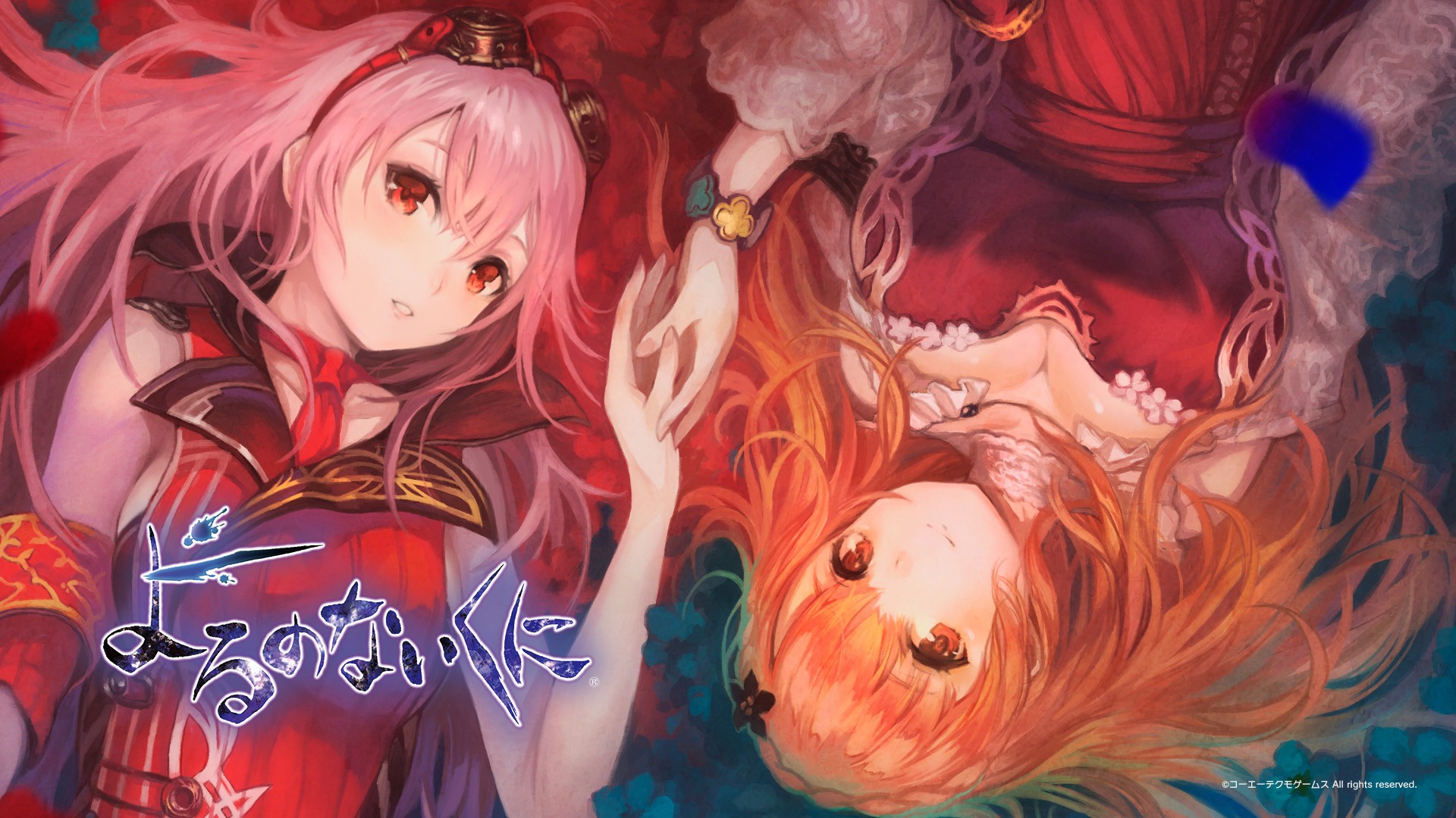 Nights Of Azure Arnice Anime Girls Pink Hair Red Eyes Redhead Hands Anime 1920x1080