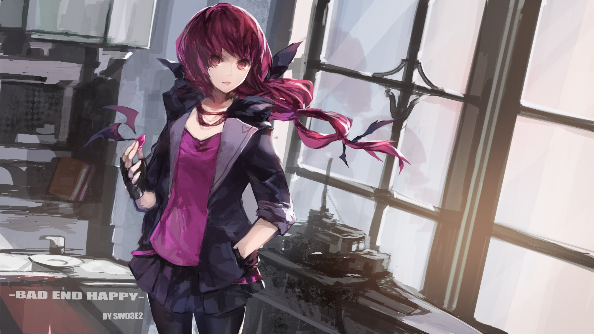 Swd3e2 Anime Anime Girls Precure Smile Precure Hoshizora Miyuki Purple Hair Long Hair Gloves Purple  2015x1133