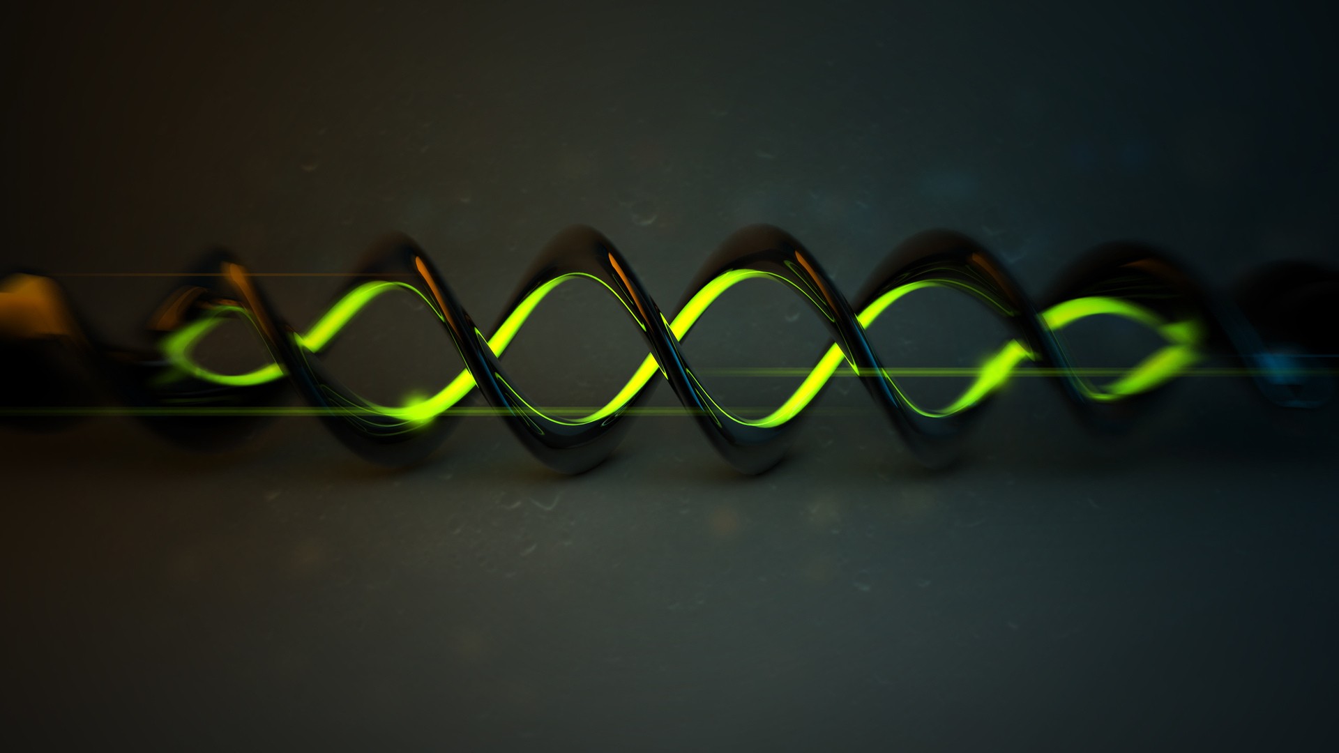 Abstract Digital Art Spiral DNA 3D CGi Simple Background Lines 1920x1080