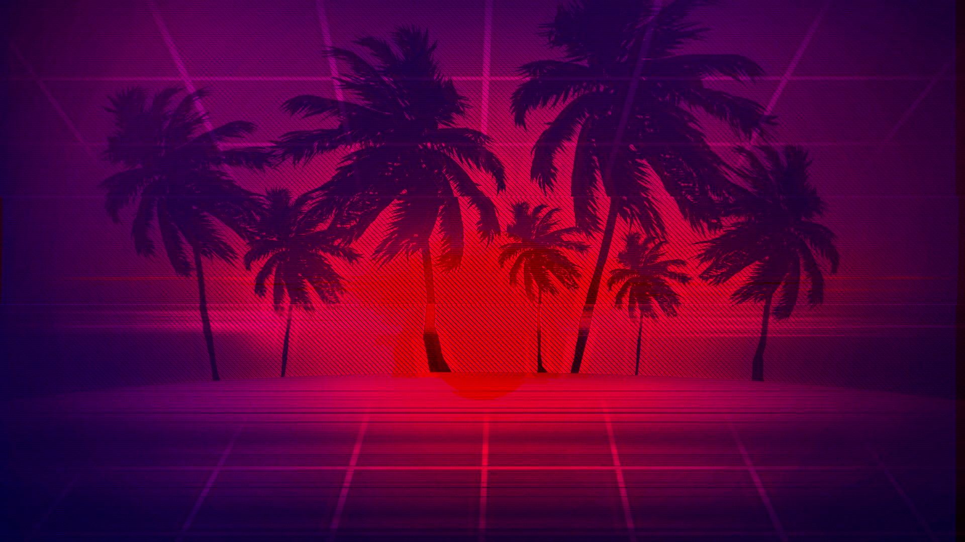 Retro Wave Palm Tree Wallpaper - Resolution:1920x1080 - ID:24611 ...