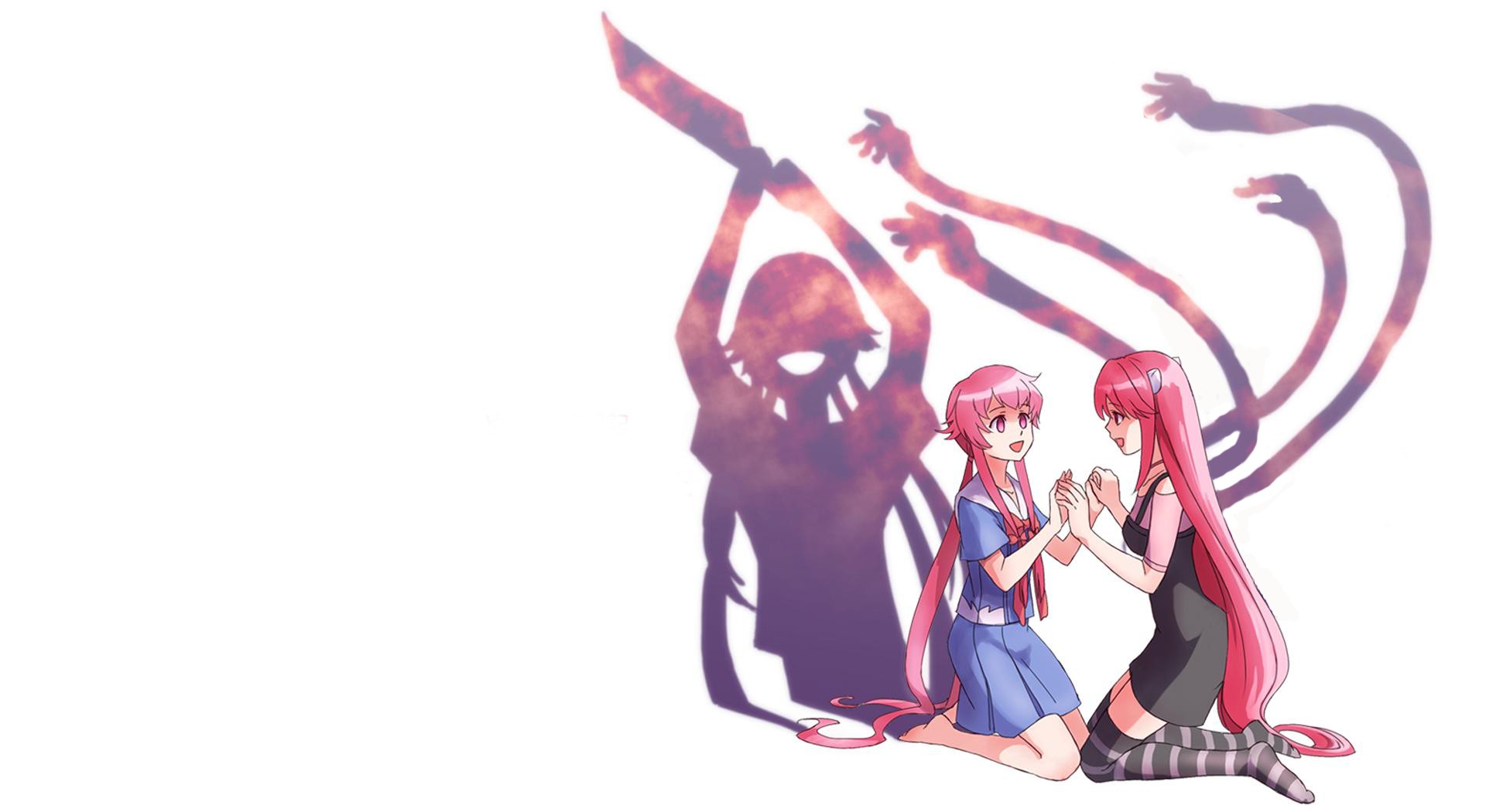 Elfen Lied Anime Girls Anime Gasai Yuno Redhead Mirai Nikki Nyu 1920x1050