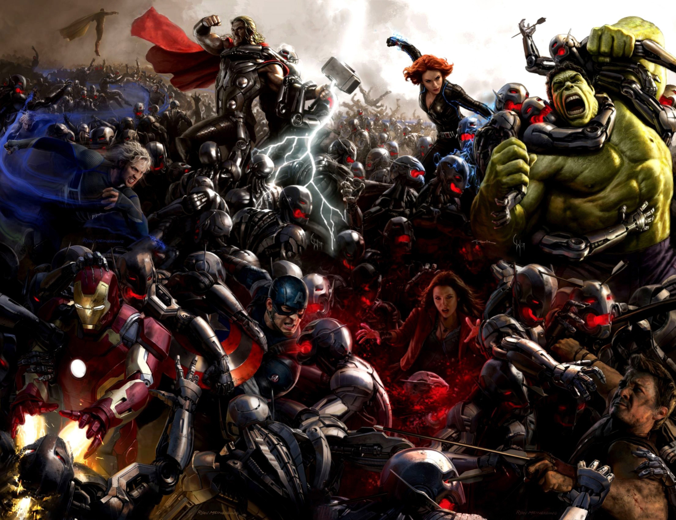 The Avengers Hulk Black Widow Tony Stark Thor Captain America Hawkeye Ultron Quicksilver Scarlet Wit 2209x1700