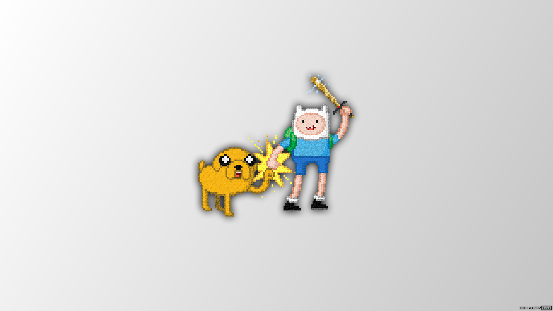 Adventure Time Pixel Art Trixel Finn The Human Jake The Dog 1920x1080