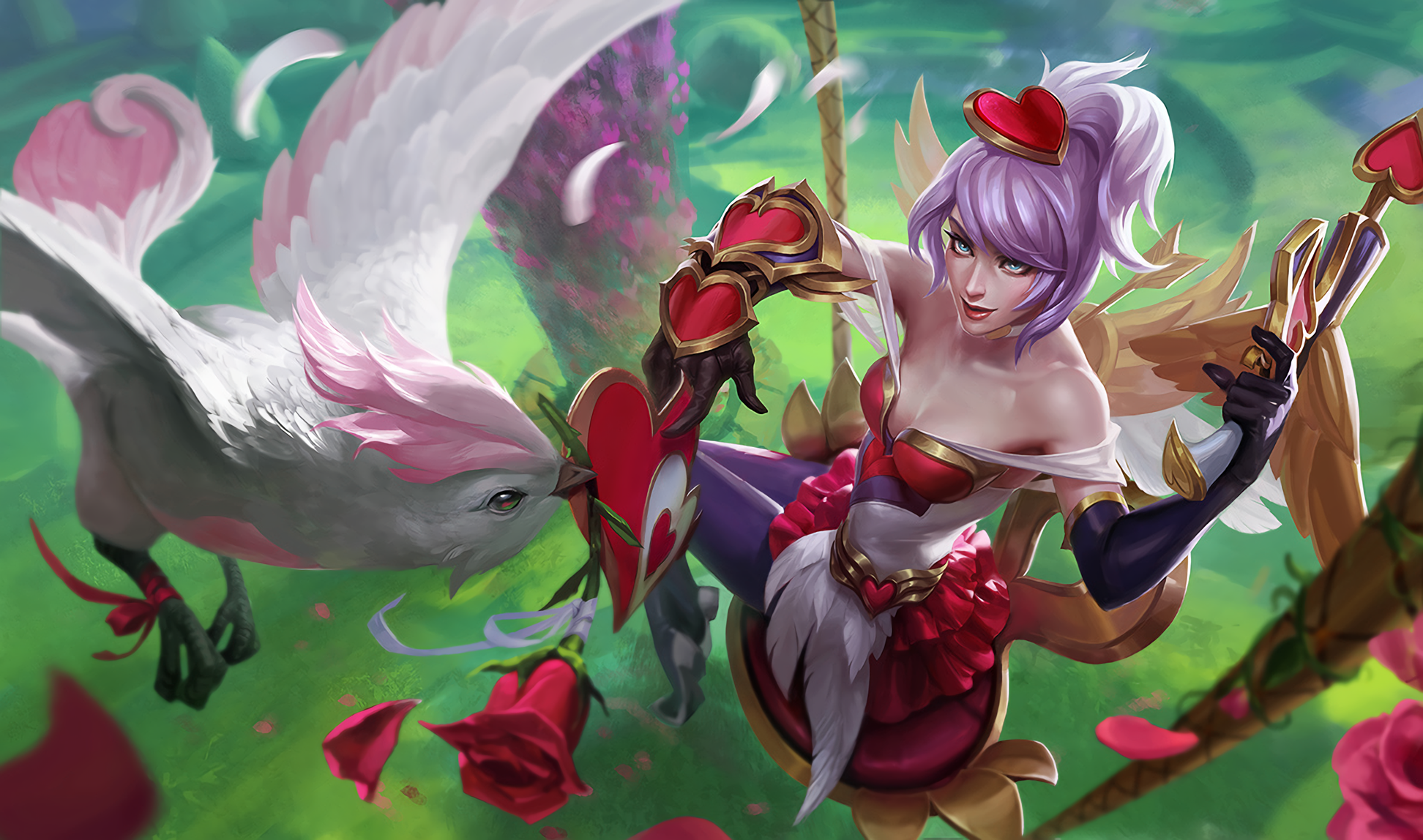 Valentines Day Quinn League Of Legends Fantasy Girl Purple Hair PC Gaming 1944x1148