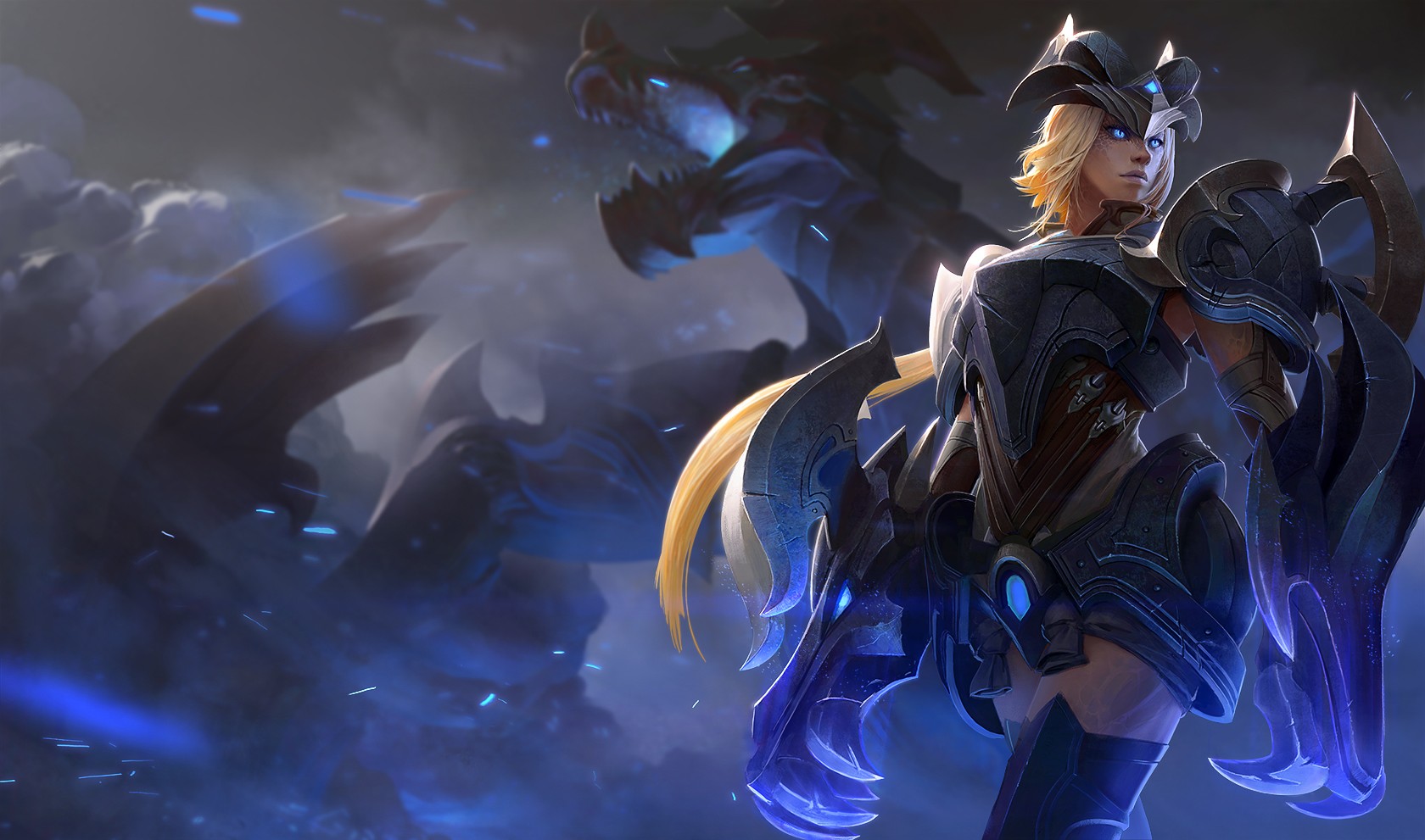 Dragon Blonde Knight League Of Legends Shyvana Video Games Fantasy Girl 1680x991