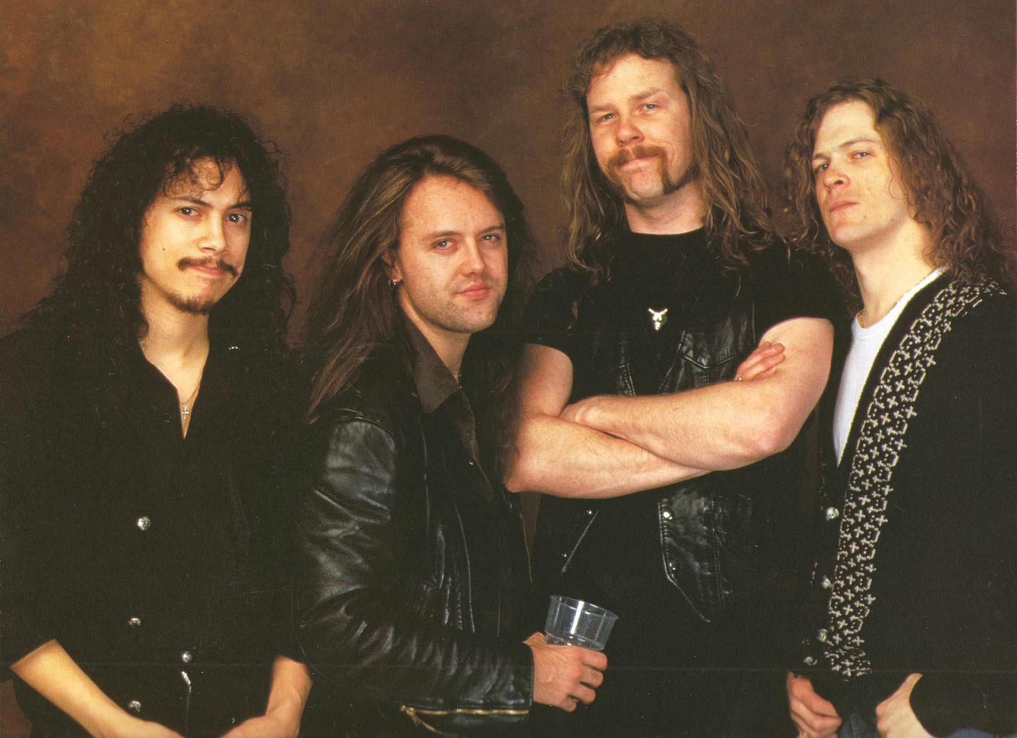 Metallica Lars Ulrich James Hetfield Long Hair Dark Hair Heavy Metal Thrash Metal Beards Black Leath 2048x1486