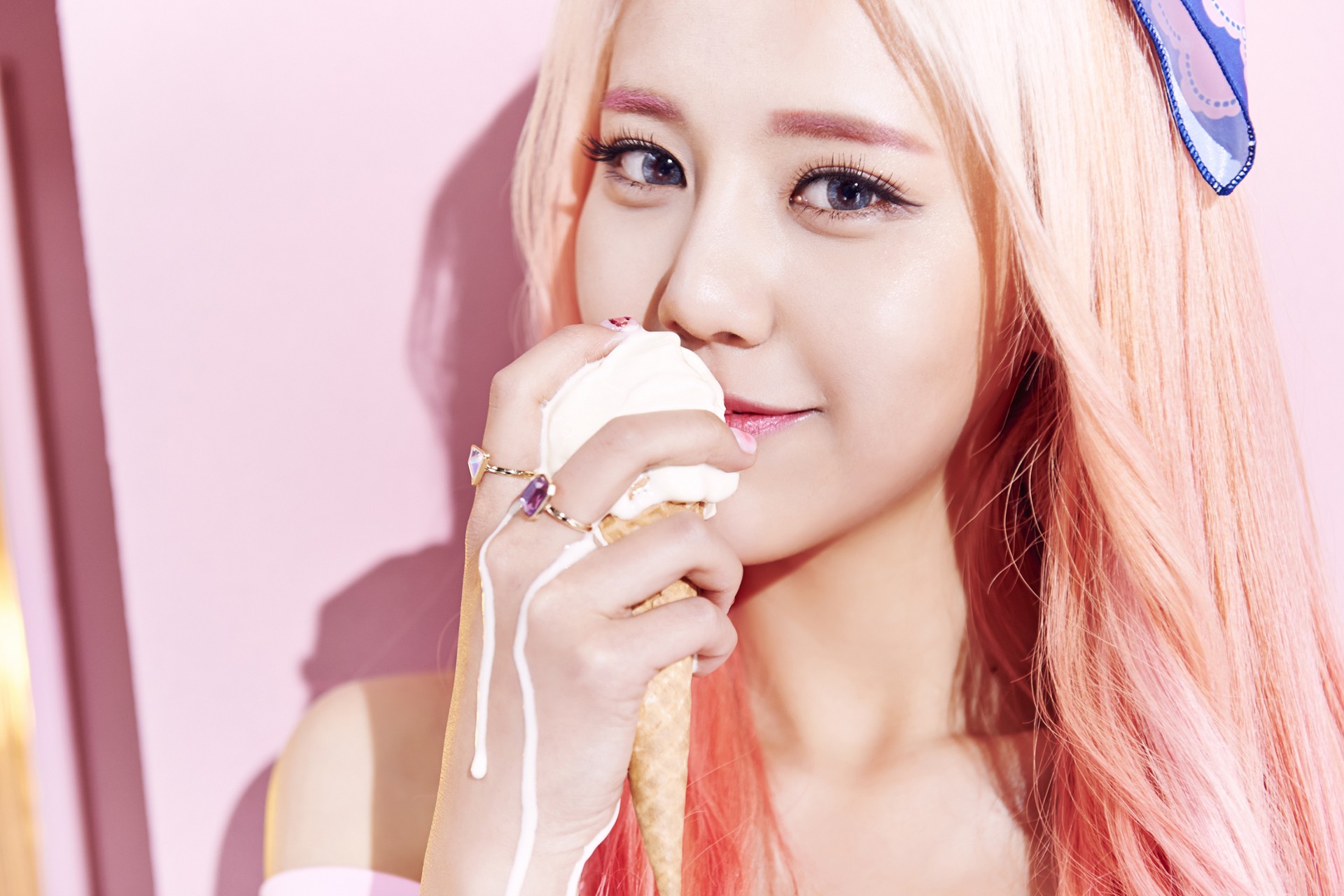 Asian Ice Cream Pink AOA K Pop Korean Hyejeong 1920x1280