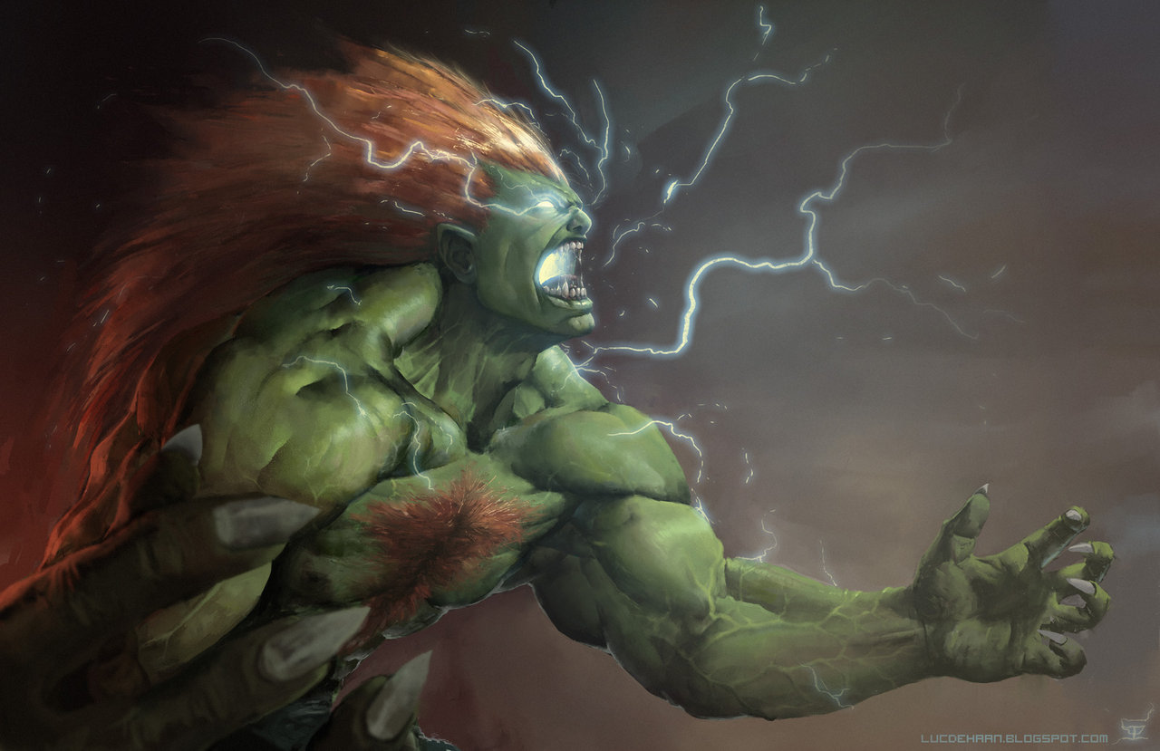 Video Games Blanka Street Fighter Brazilian Brazil Warrior Artwork Digital Art 1280x829