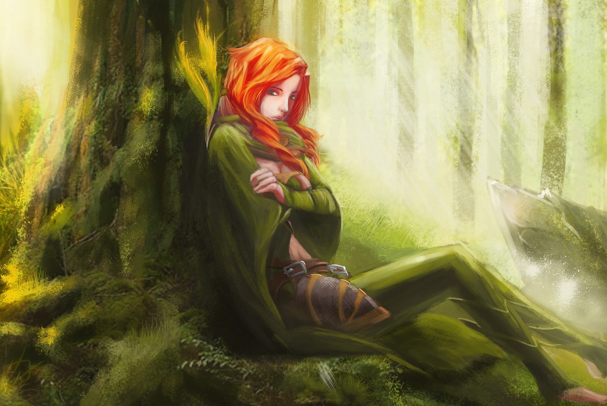 Fantasy Art Women Redhead Dota 2 Windranger 2000x1340