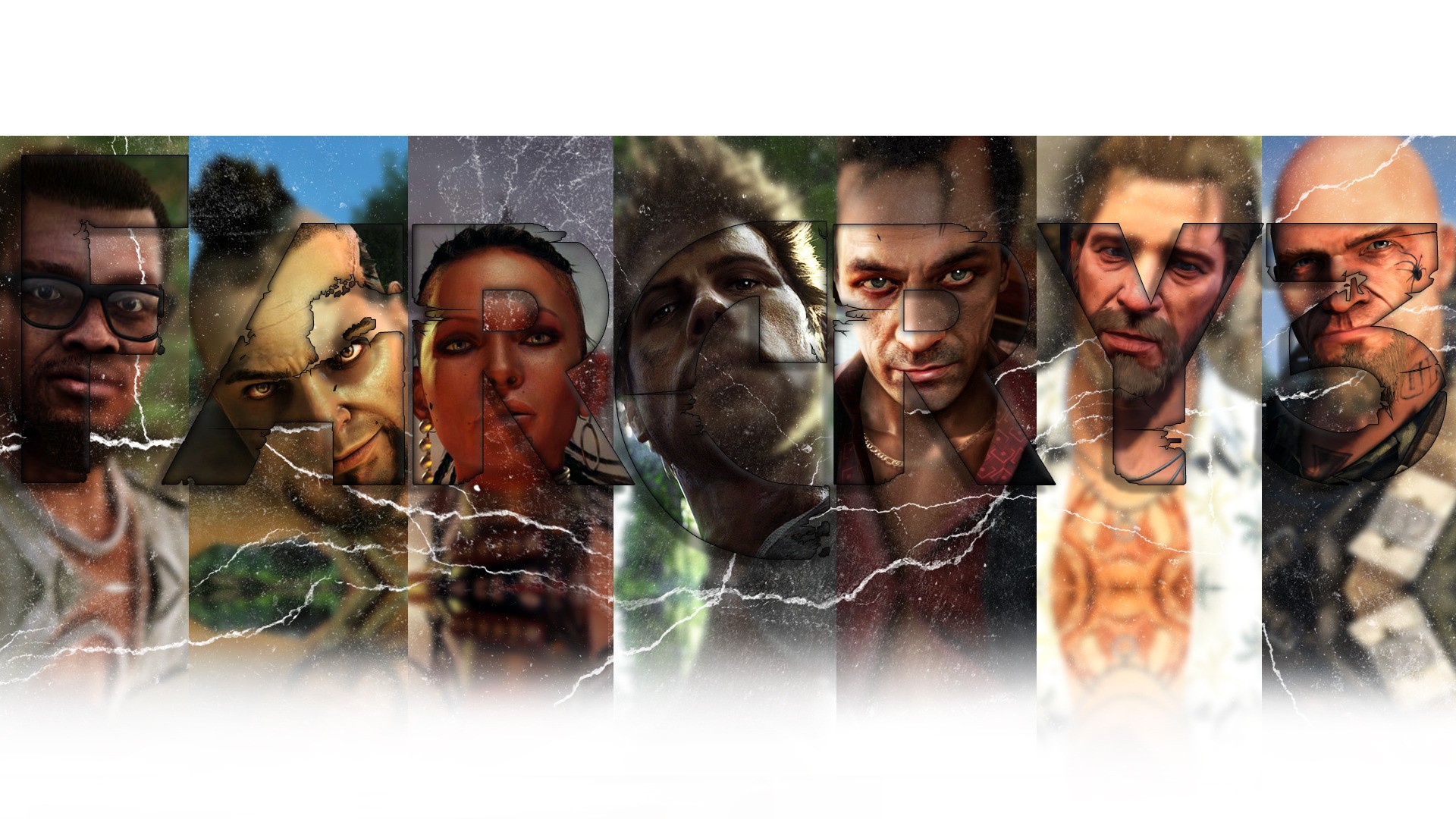 Vaas Montenegro Jason Brody Buck Video Game Characters Face Far Cry 3 Video Games 2012 Year Collage 1920x1080