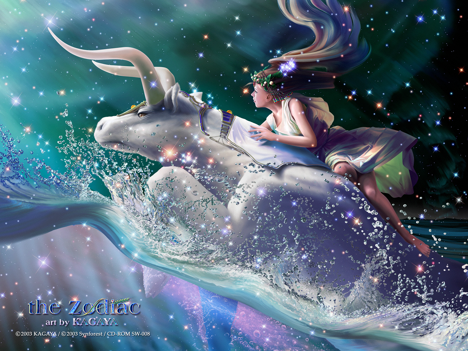 Taurus Astrology Fantasy Child Girl Blue Night 1600x1200