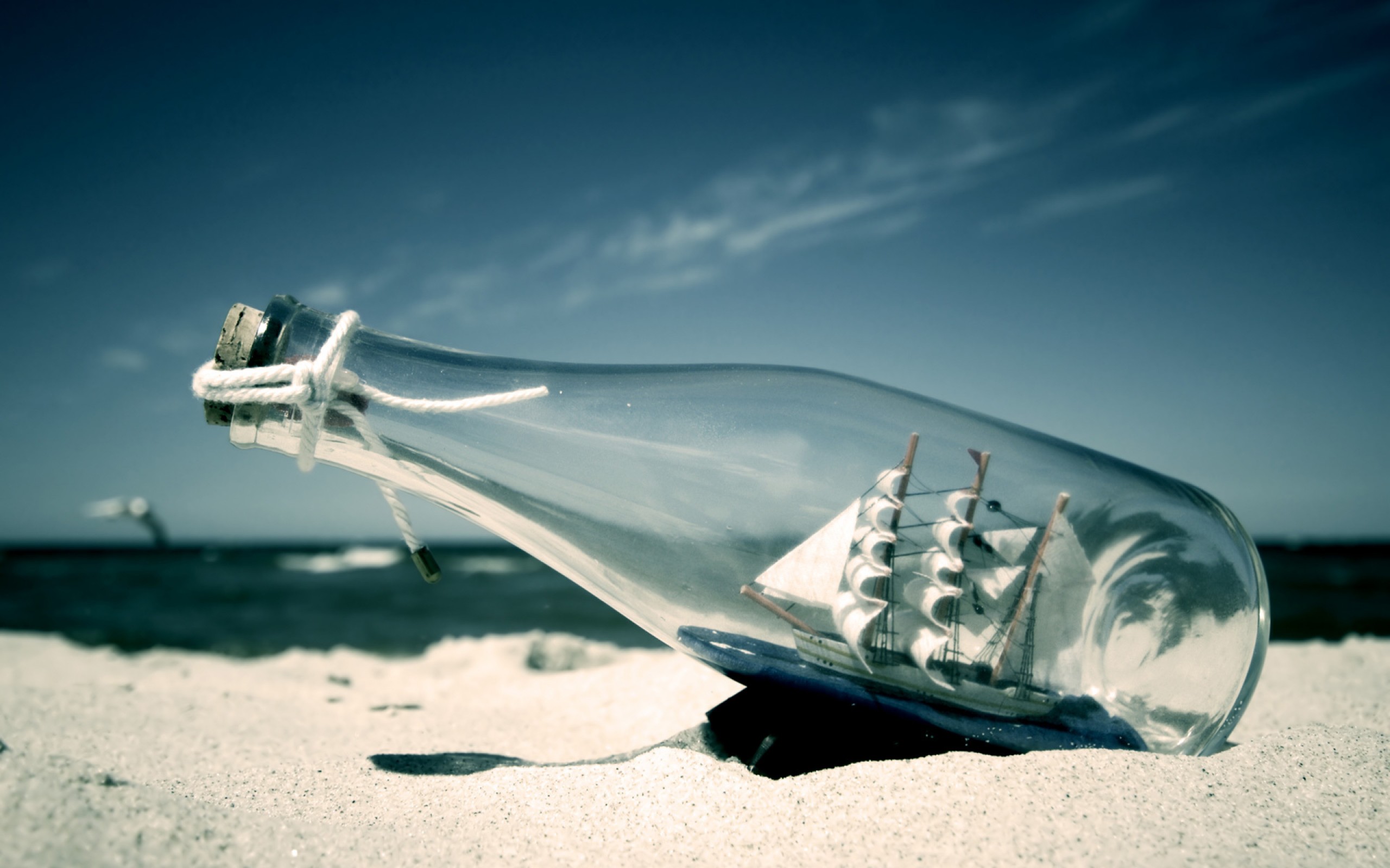 Man Made Ship In A Bottle 2560x1600