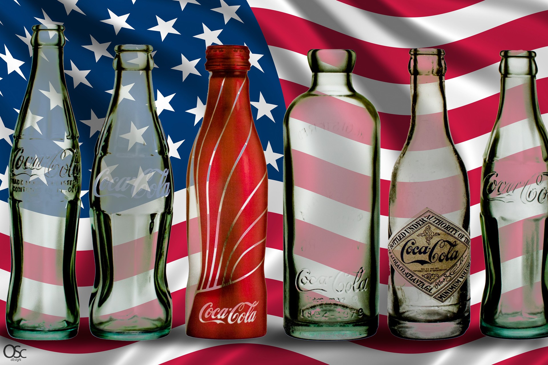Coca Cola Flag Bottles USA Stars And Stripes 1920x1280