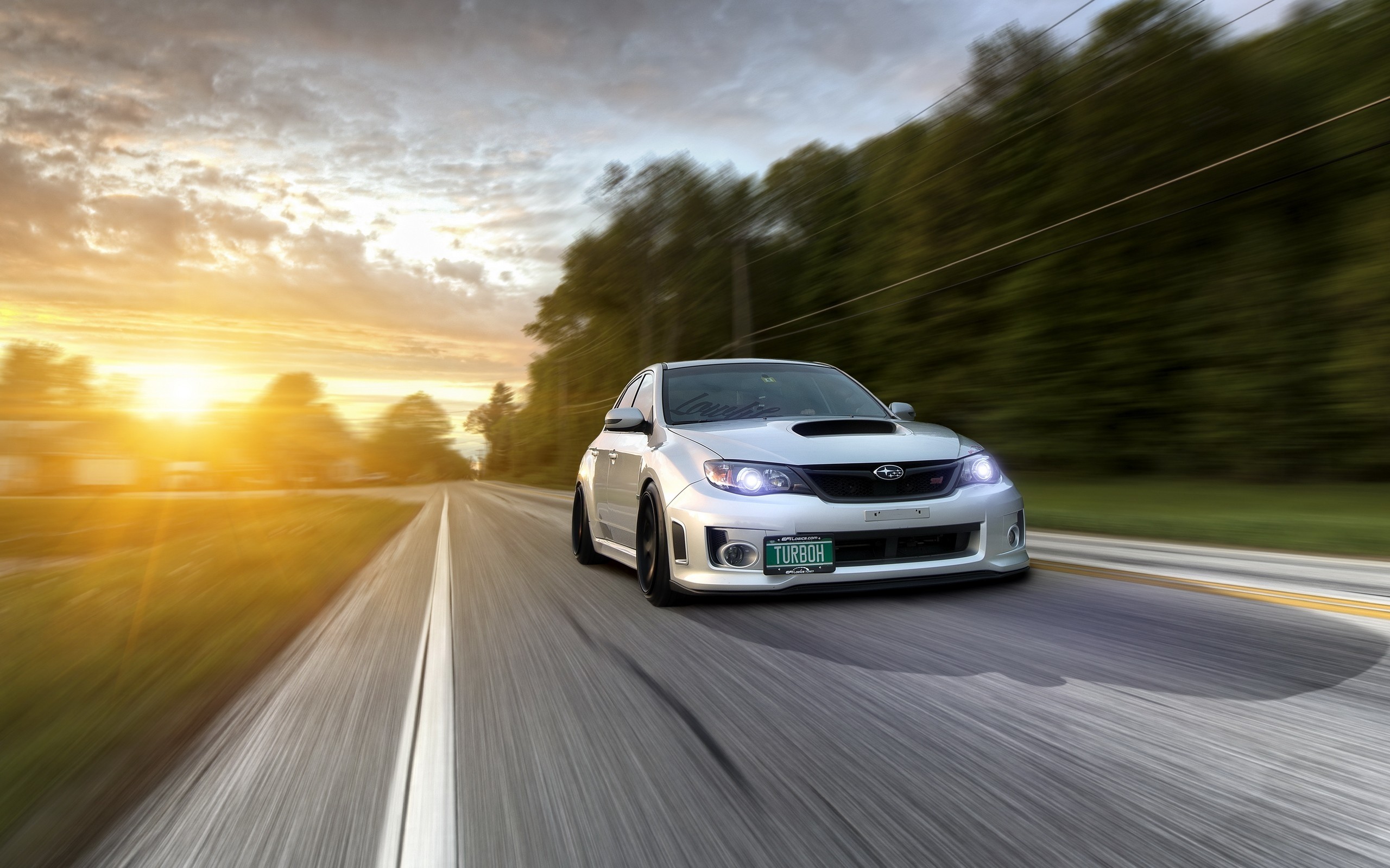 Subaru Impreza Sunlight Low Stance Motion Blur 2560x1600