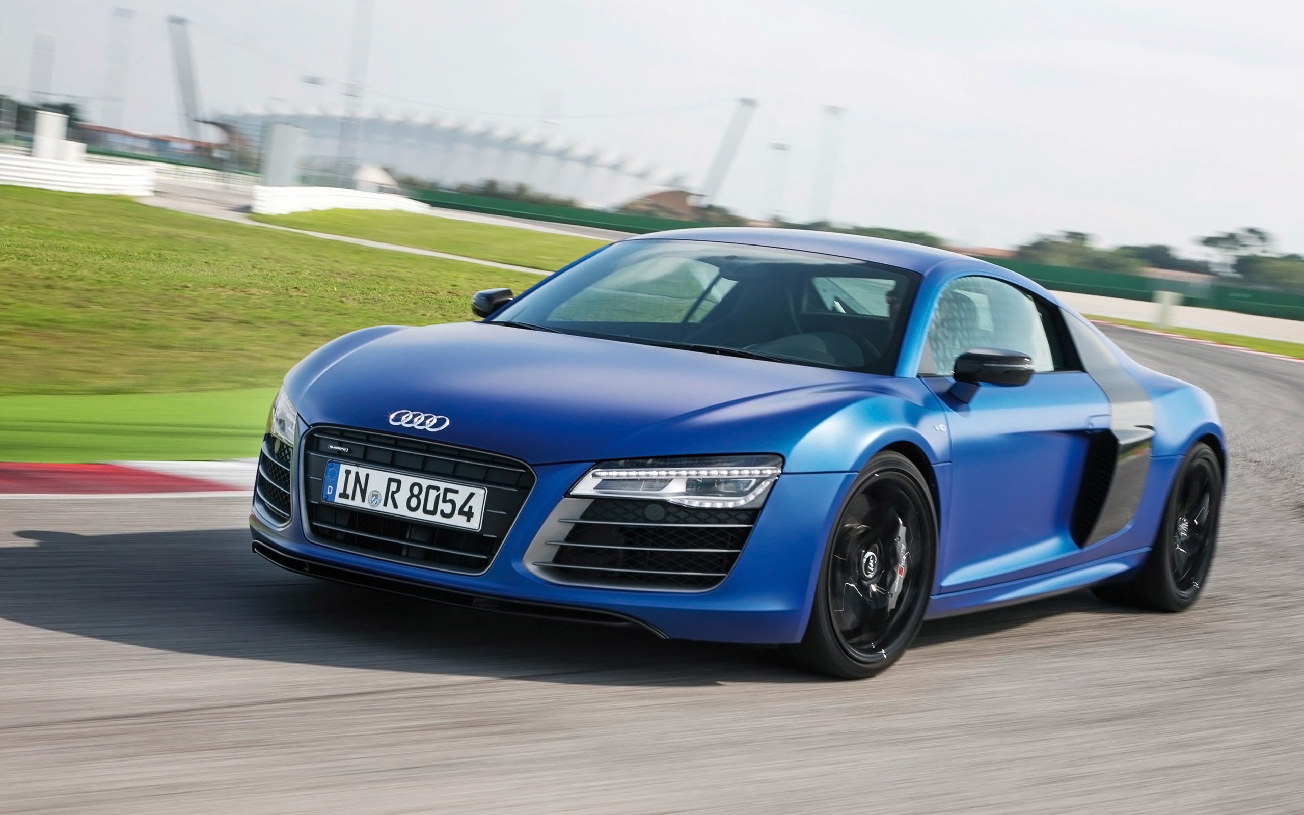 Car Audi Audi R8 Blue Blue Cars Audi R8 V10 Plus Front Angle View Audi R8 Type 42 2560x1600