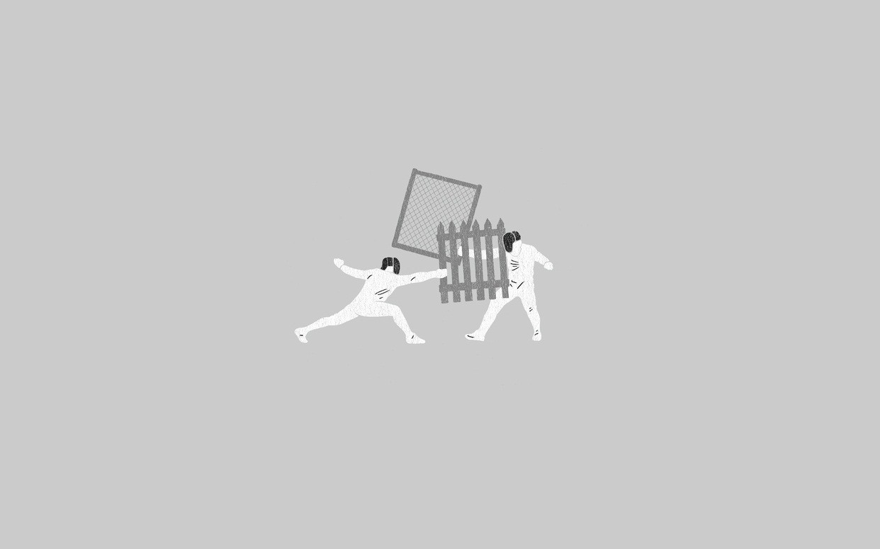 Humor Minimalism Fencing Sport Artwork Simple Background 1242x776
