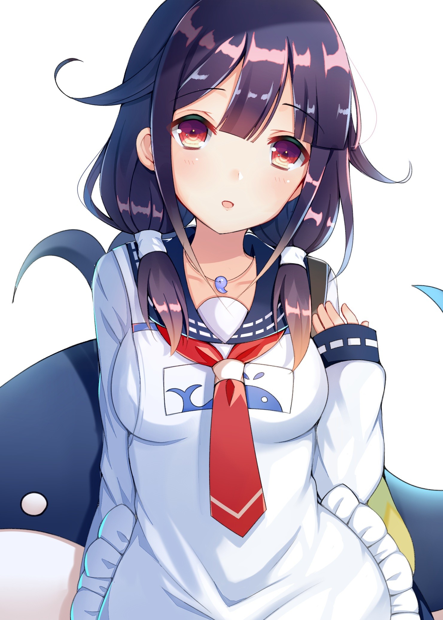 Anime Anime Girls Kantai Collection Taigei KanColle Long Hair Red Eyes 1481x2069