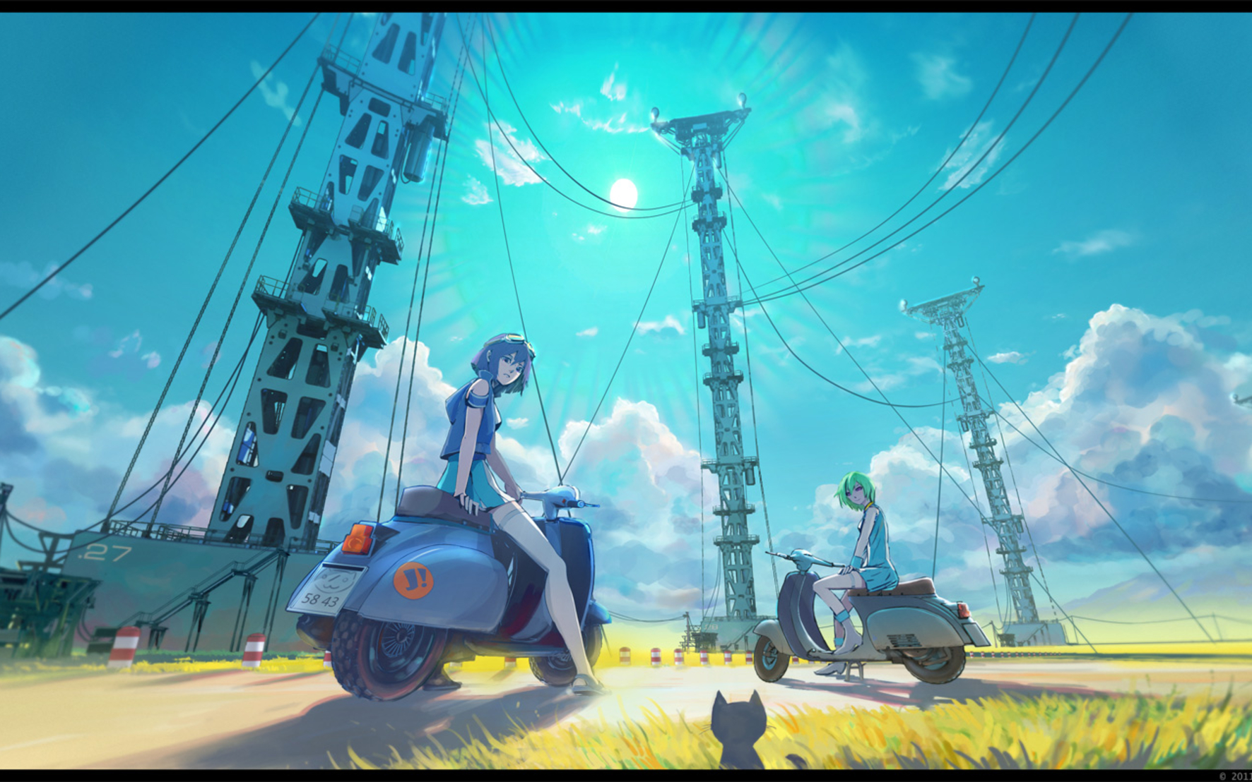 Anime Anime Girls Women Outdoors Eureka Character Vehicle Sky Outdoors Numbers 1772x1108