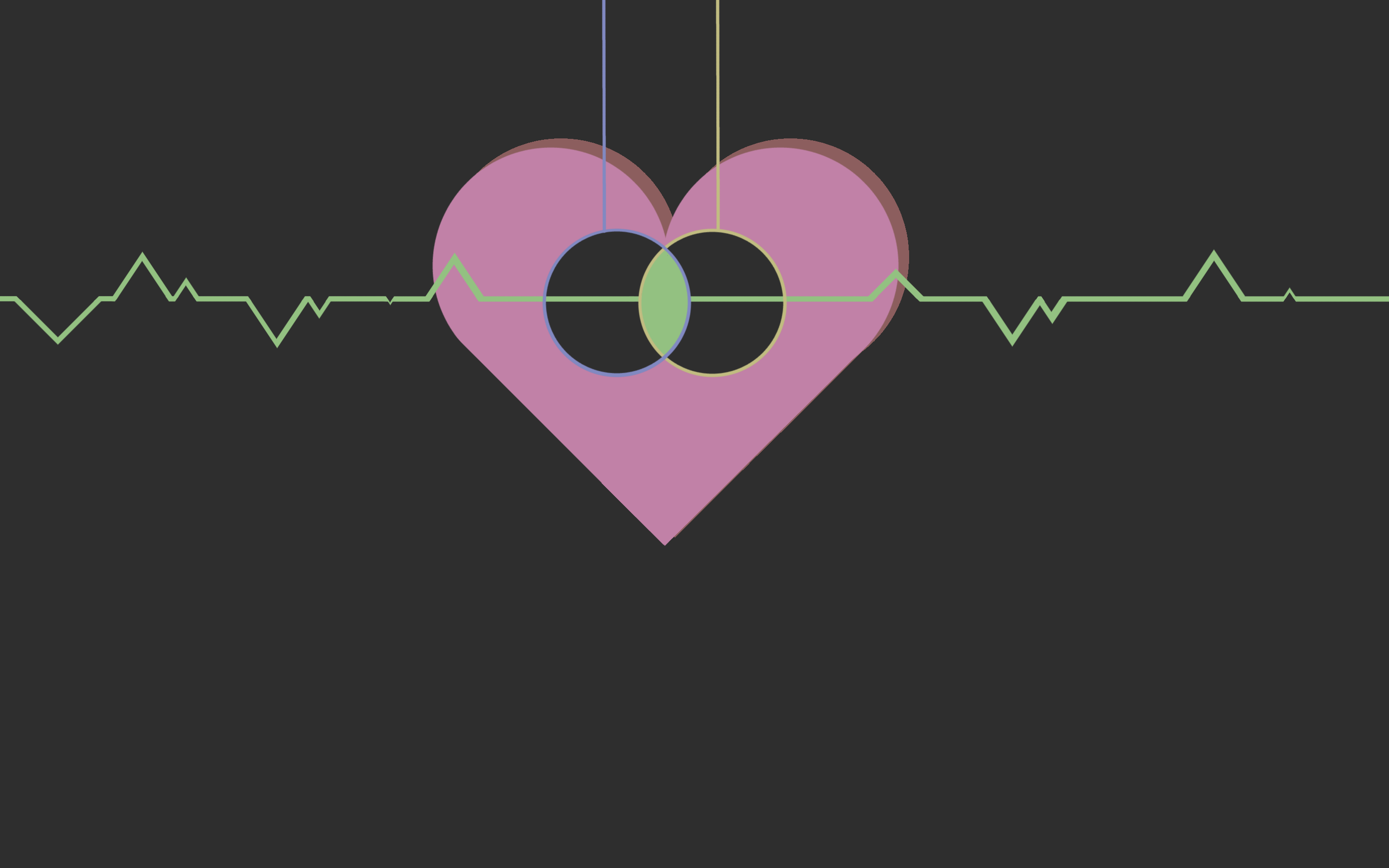 Heart Heartbeat Minimalism Digital Art Simple Background 2880x1800