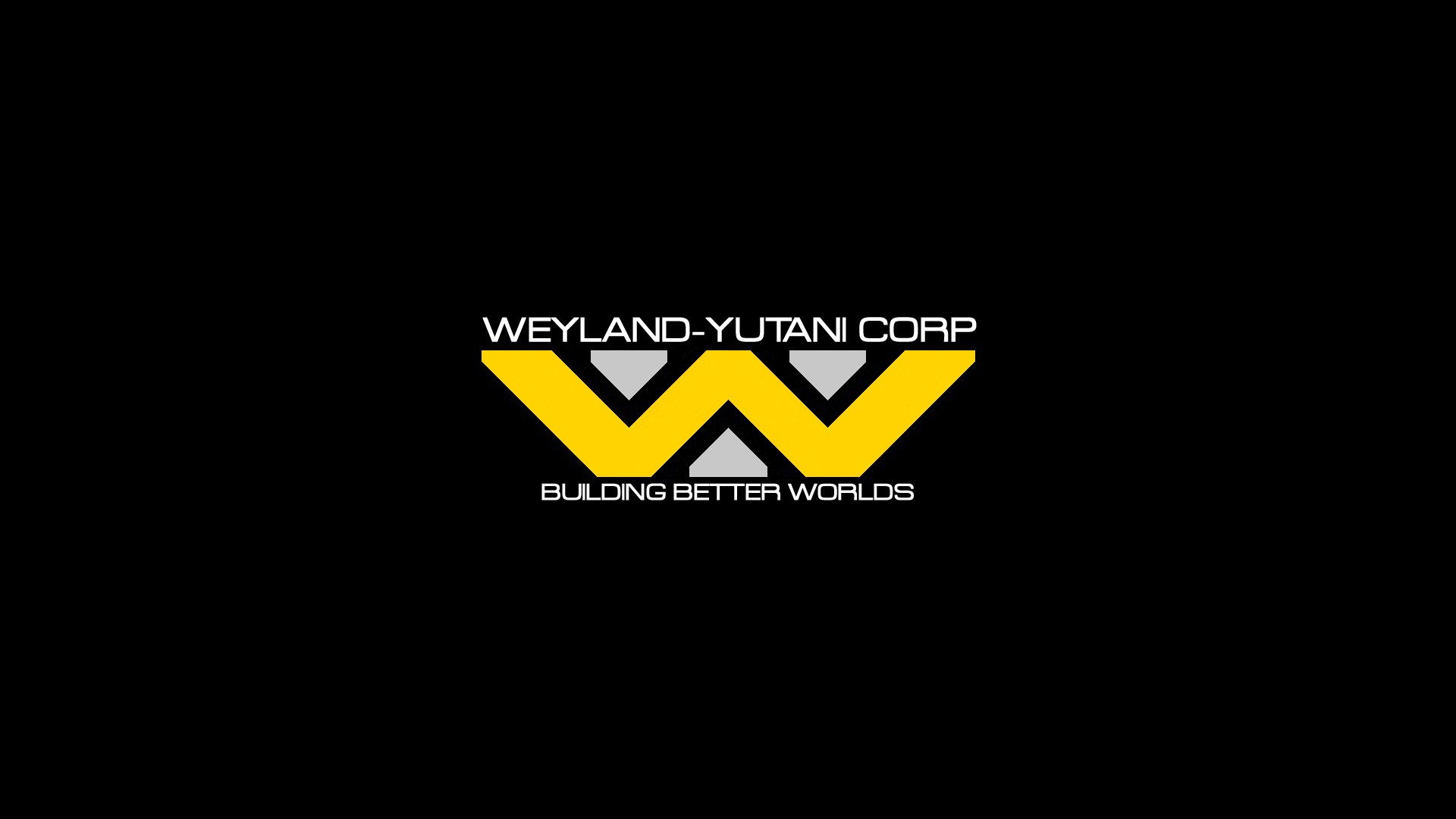 Weyland Yutani Corporation Black Background Logo Typography Minimalism Aliens Movie 1920x1080