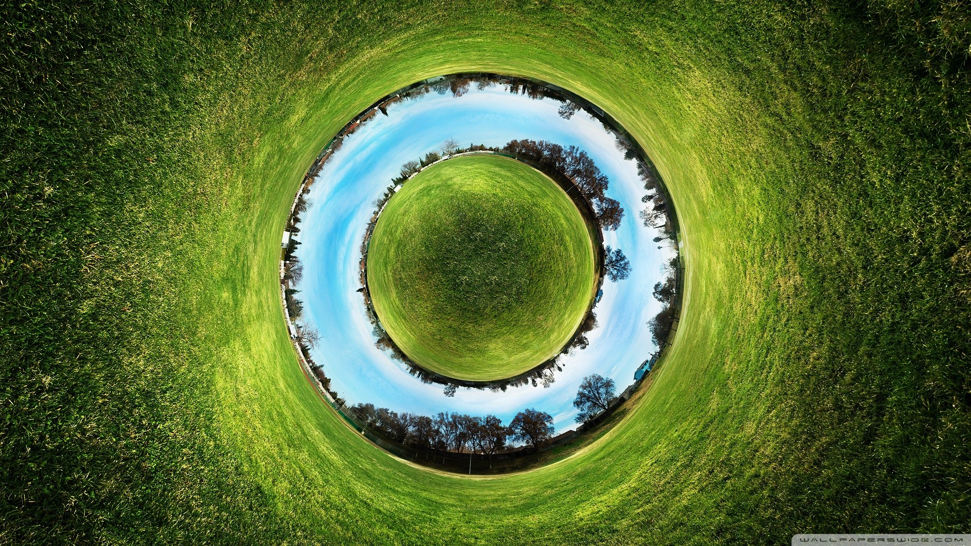 Panoramic Sphere Nature Circle Abstract 1920x1080