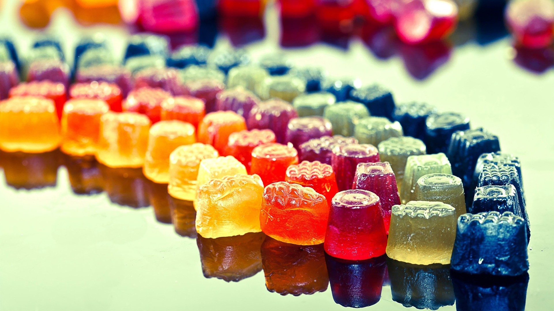 Gummy Bears Jelly Colorful Photography Simple Macro 1920x1080