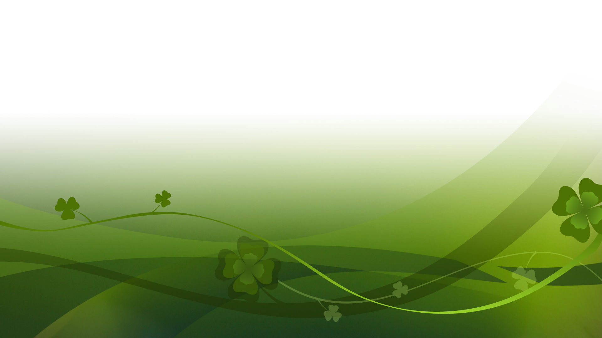 Abstract Clovers Shapes Green Background Lines 1920x1080