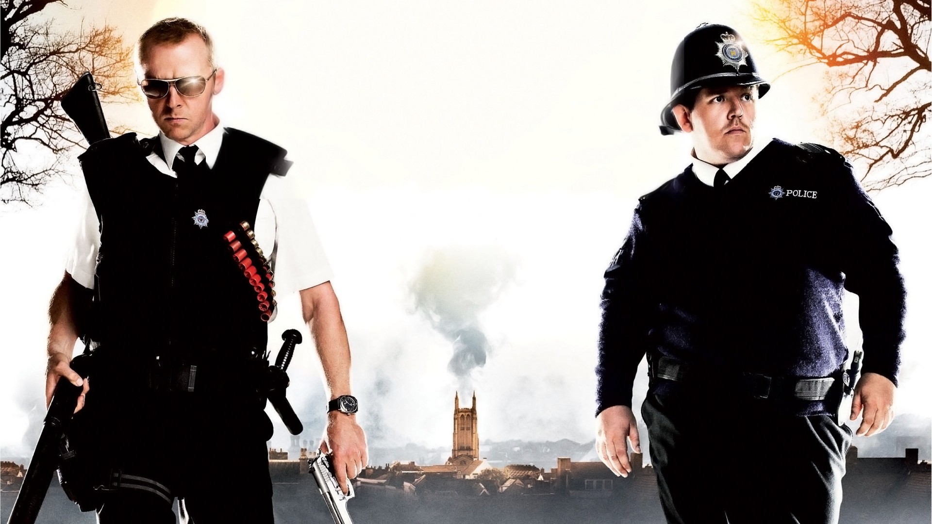 Movies Hot Fuzz Simon Pegg Nick Frost Blood And Ice Cream 1920x1080