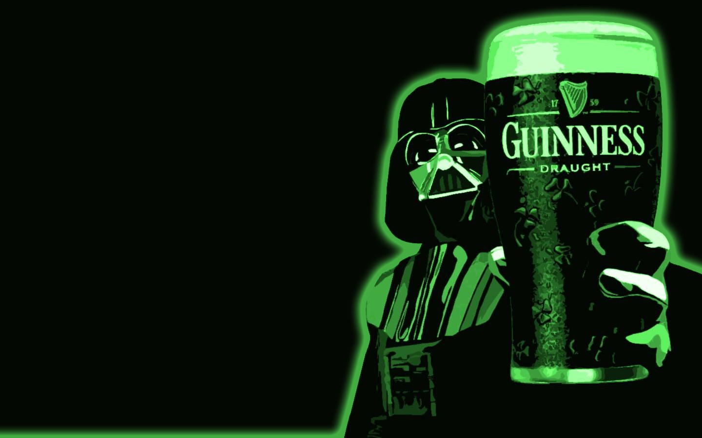 Beer Star Wars Darth Vader Guinness Artwork Green 1440x900