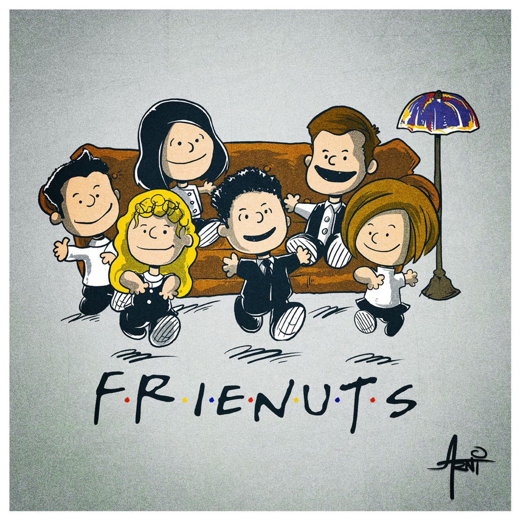 Friends TV Series Peanuts Comic Crossover 1024x1024