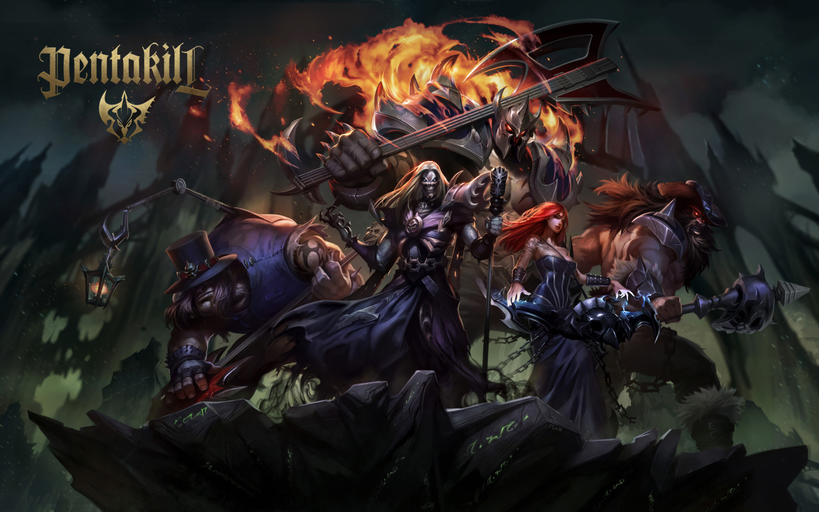 League Of Legends Pentakill Mordekaiser Olaf Sona League Of Legends Yorick 1680x1050