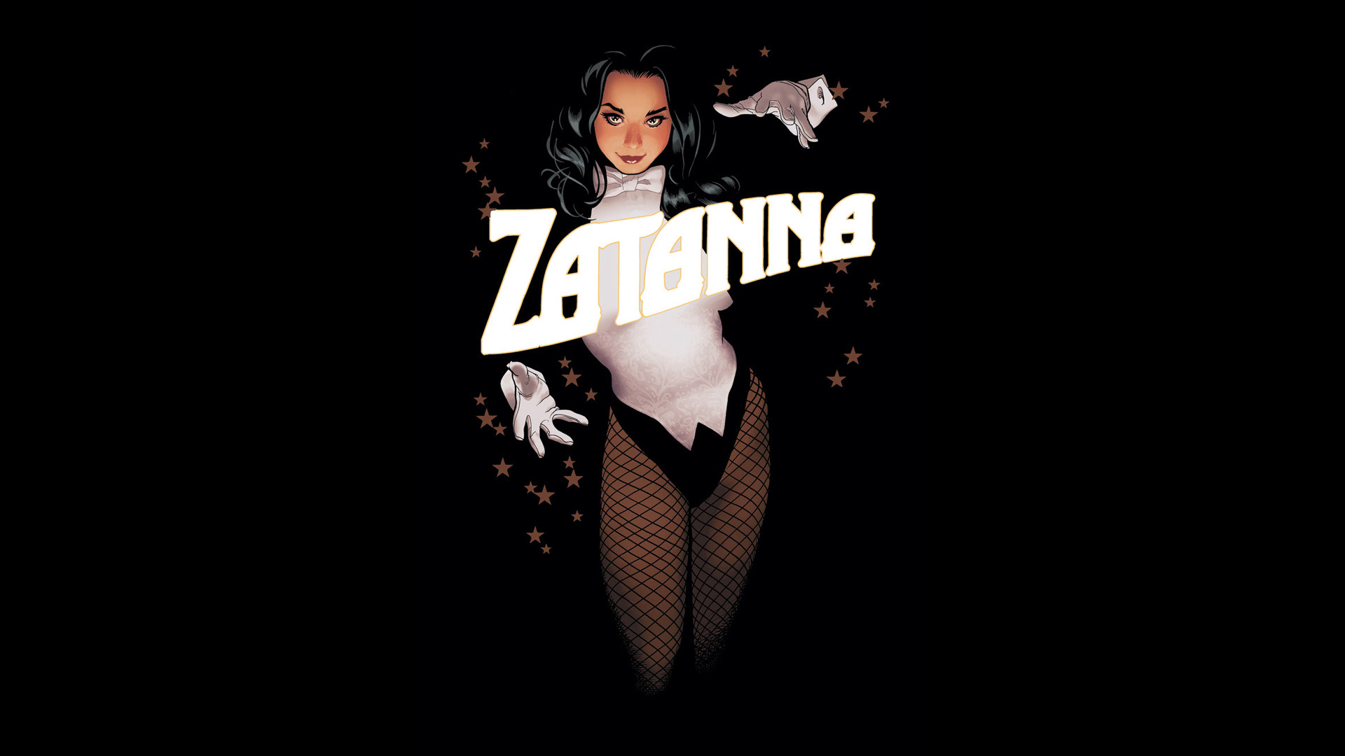 Zatanna Girl DC Comics Smile Glove Black Hair Fishnet 1920x1080