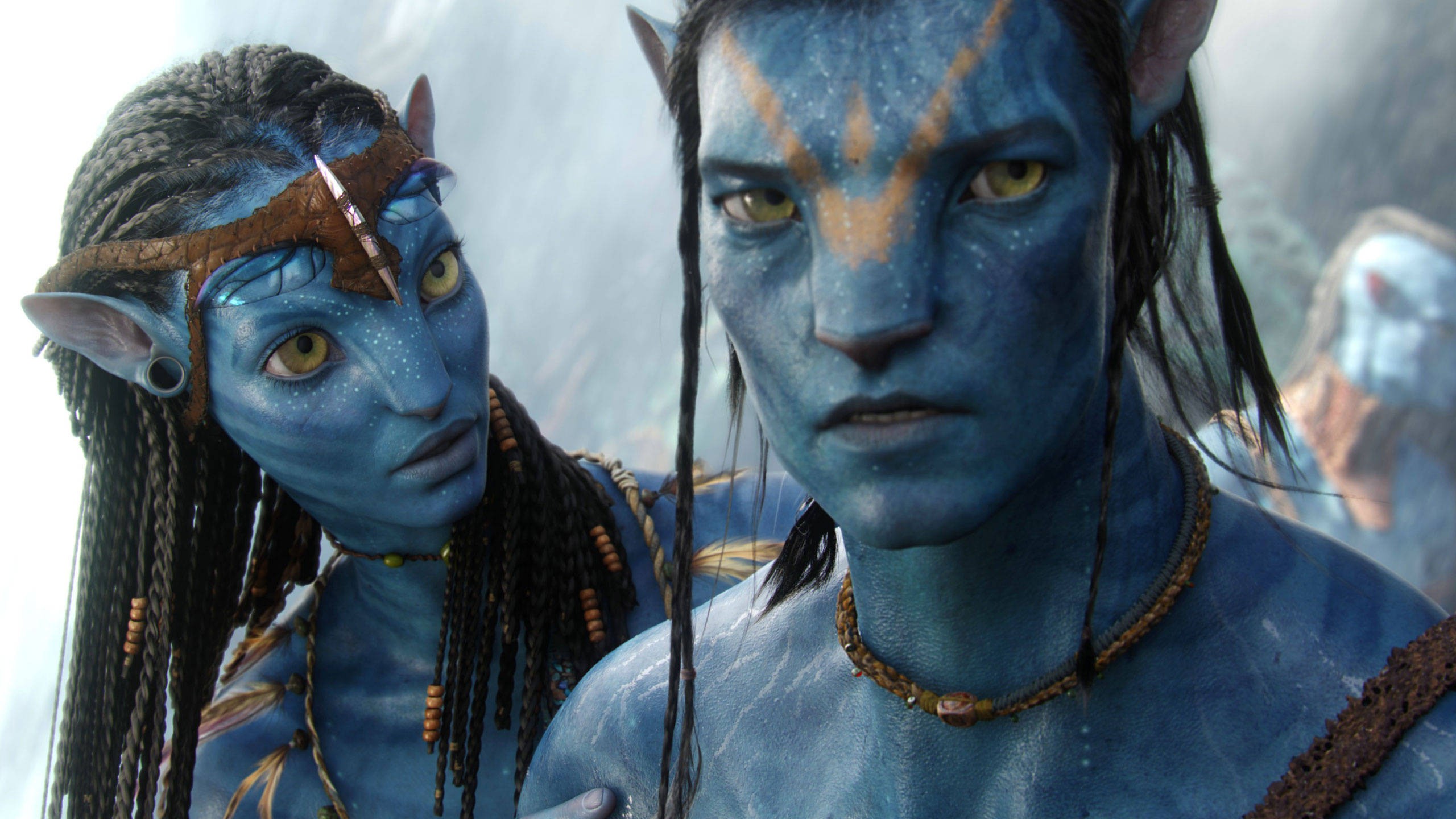 Avatar Blue Skin Movies Science Fiction Neytiri Jake Sully Navi Couple 2560x1440