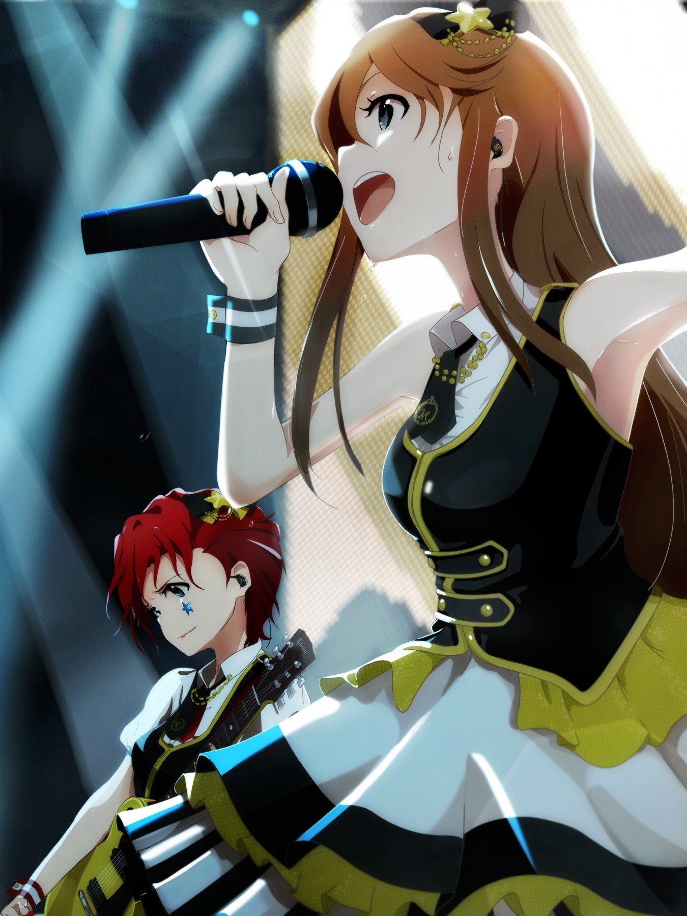 Anime Anime Girls THE IDOLM STER THE IDOLM STER Million Live Tadokoro Megumi Dress Guitar Long Hair  1350x1800
