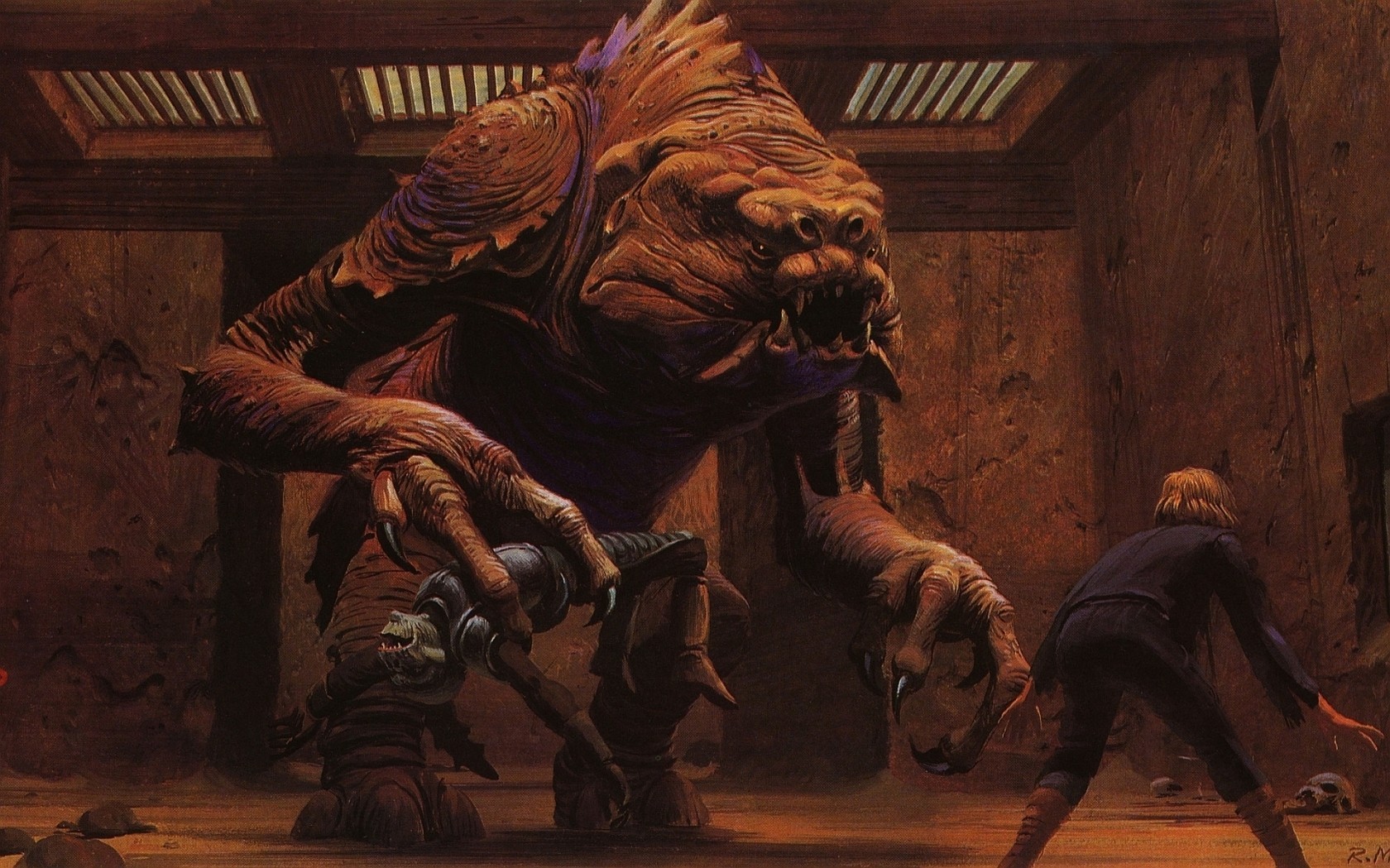 Fantasy Art Star Wars Luke Skywalker Jedi Rancor 1680x1049