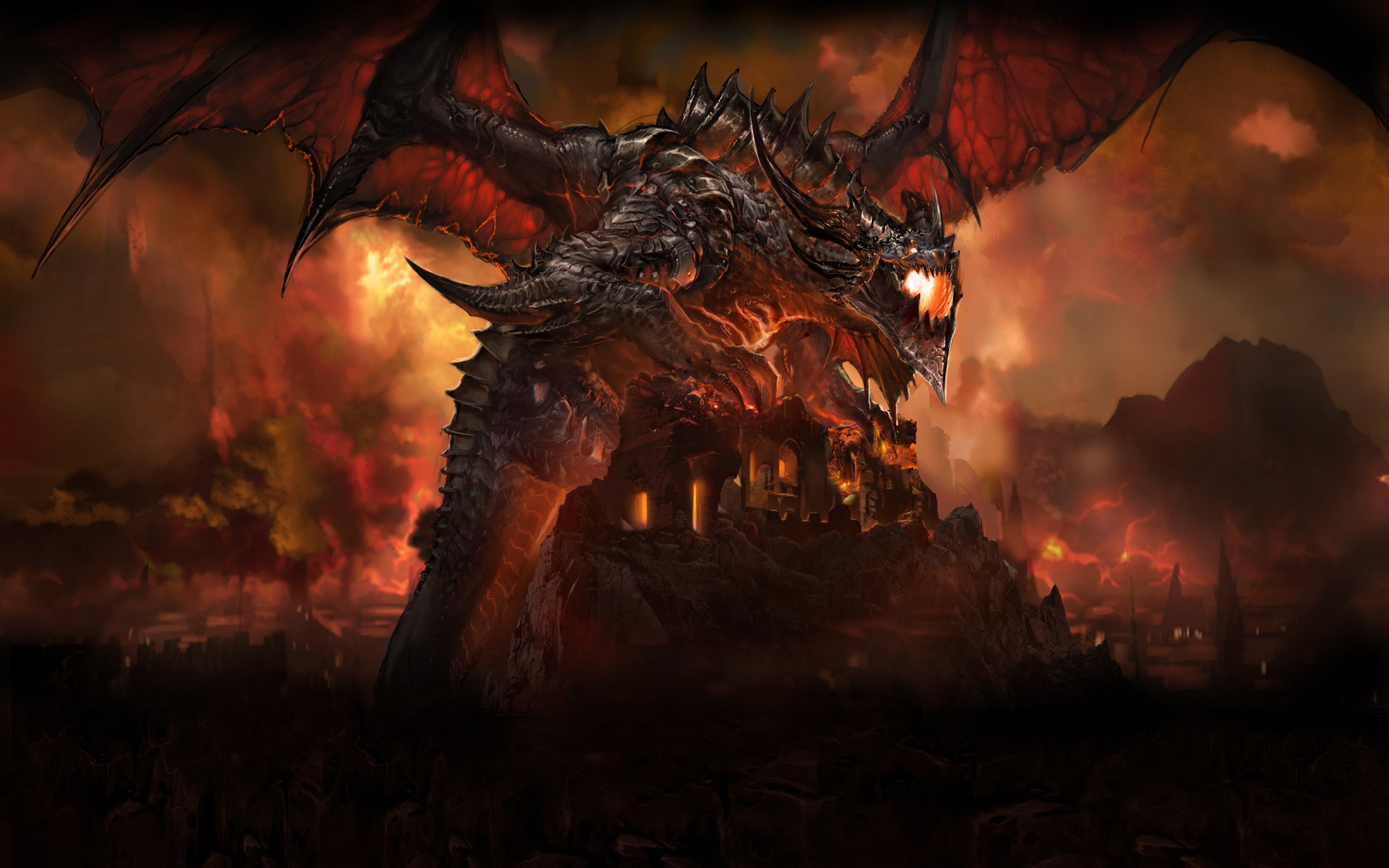 World Of Warcraft Cataclysm Deathwing Dragon Hearthstone Heroes Of Warcraft Video Games 1920x1200