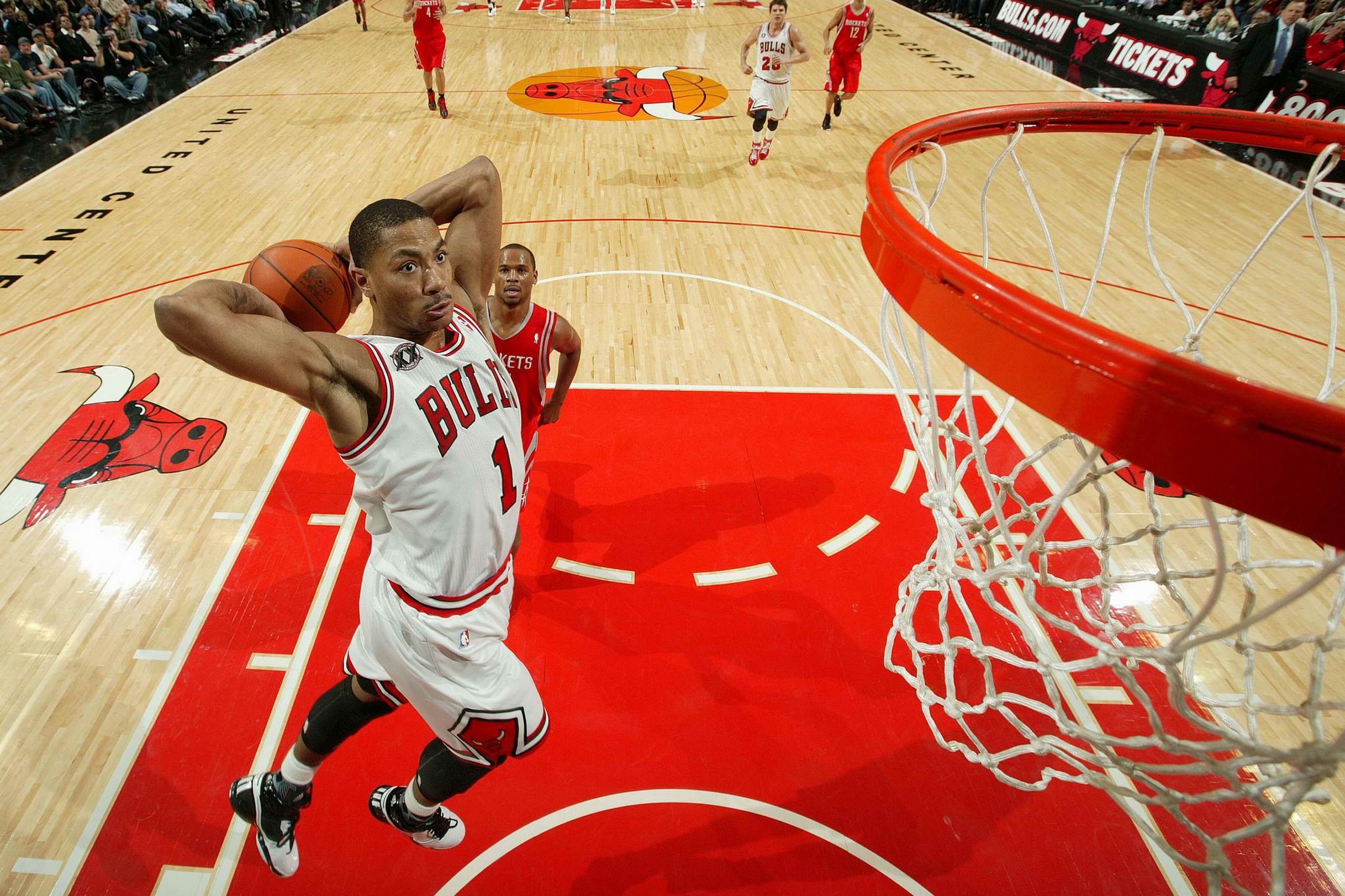 NBA Basketball Chicago Chicago Bulls Derrick Rose Men Sport Hoop Red 2560x1706