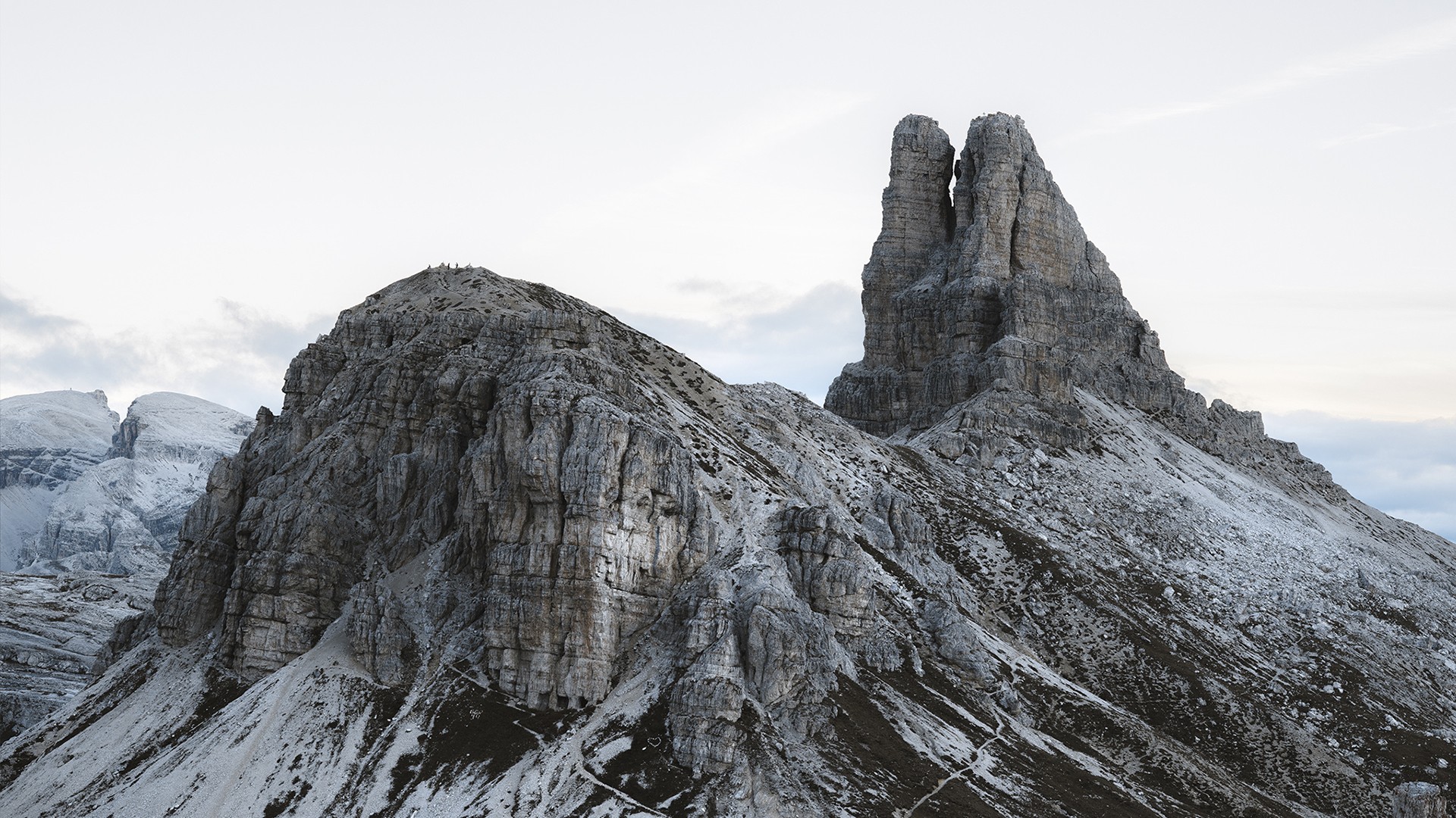 Landscape Nature Mountains Cliff Tre Cime Di Lavaredo Dolomites Mountains 1920x1080