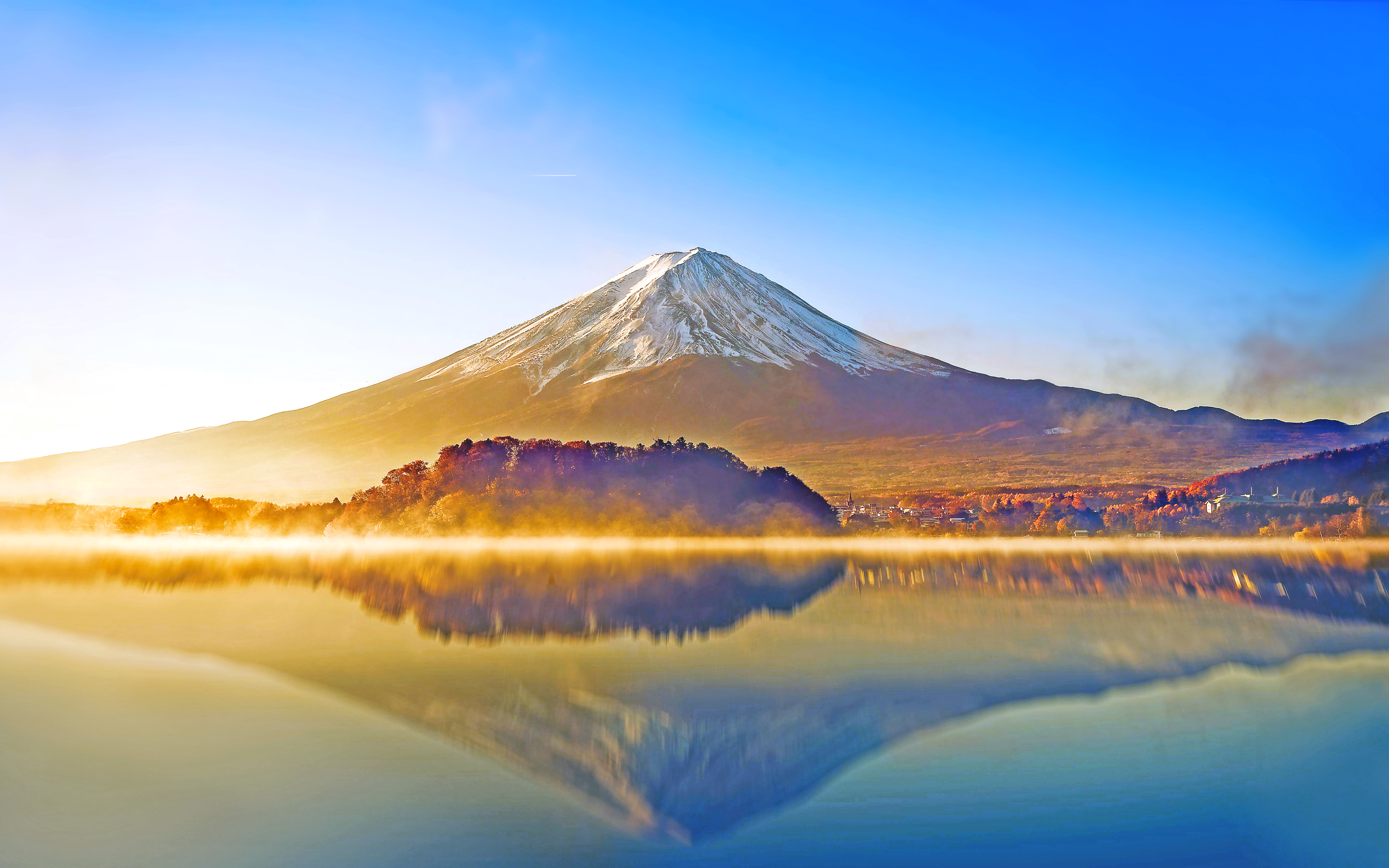 Mount Fuji Japan Mountain Scenic Sea Fog Nature Sunny Reflection Sky 5234x3272