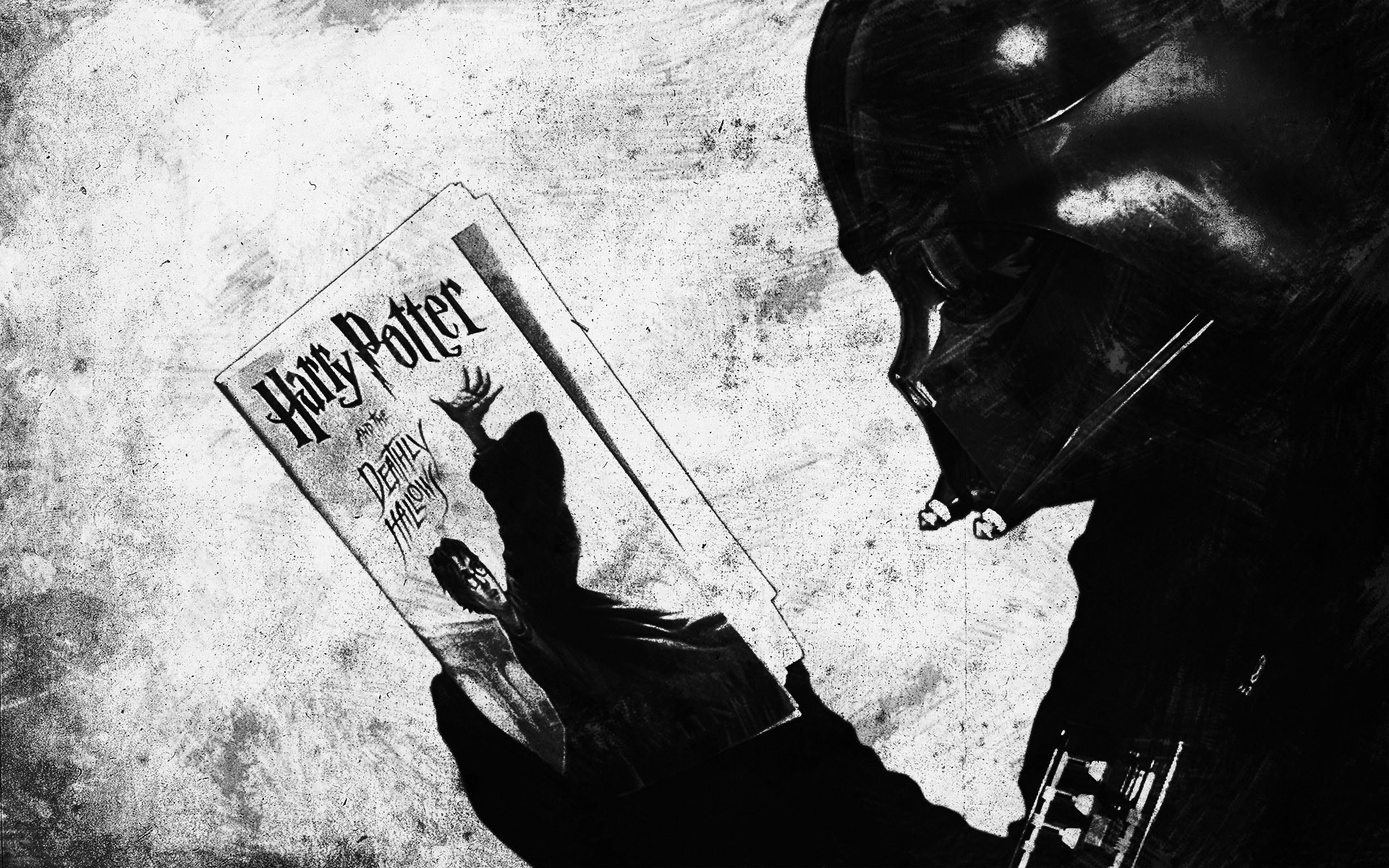 Star Wars Darth Vader Harry Potter And The Deathly Hallows Humor Harry Potter Monochrome Mix Up Sith 1920x1200