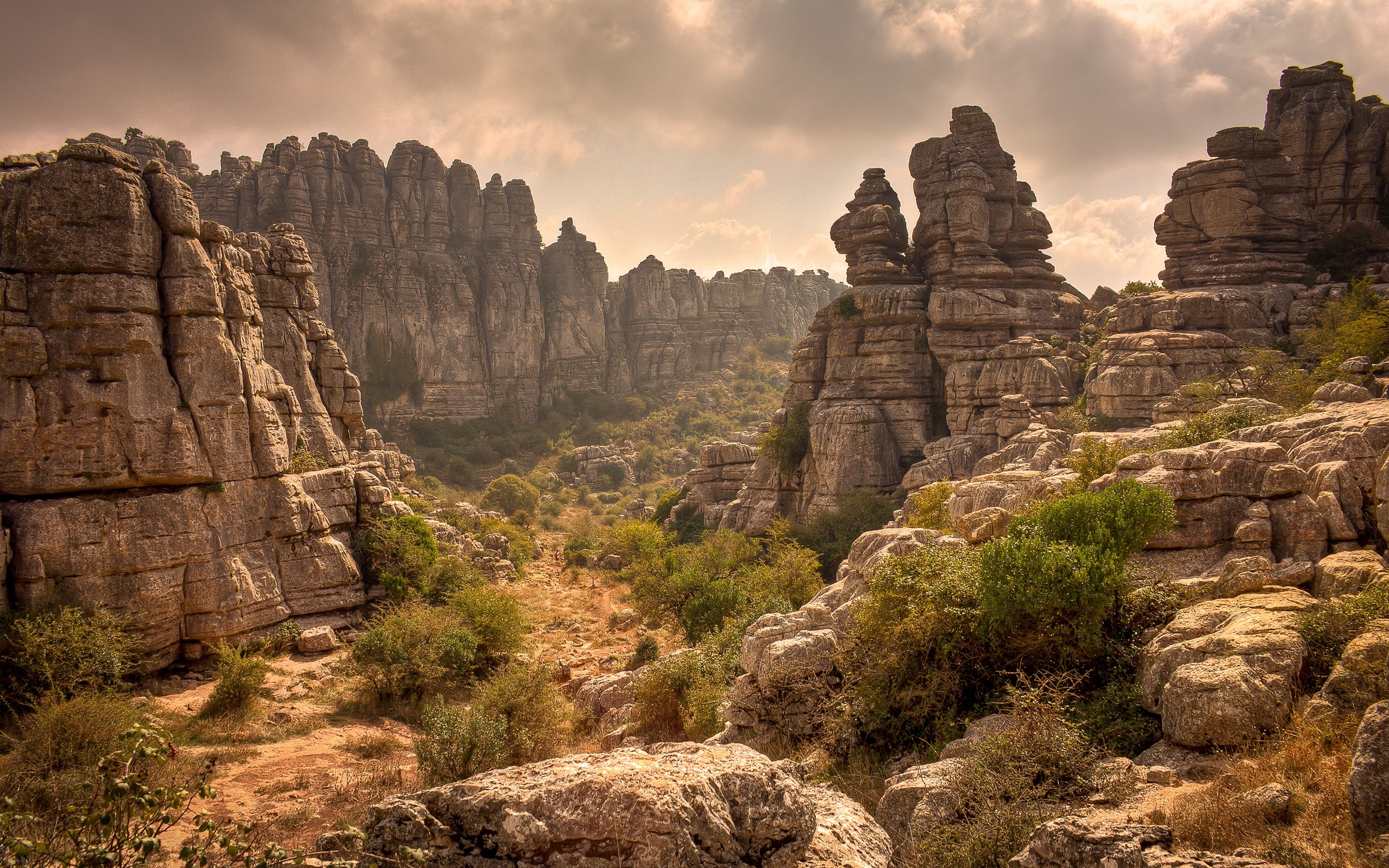 Nature Rock El Torcal Spain Andalusia Landscape 2560x1600