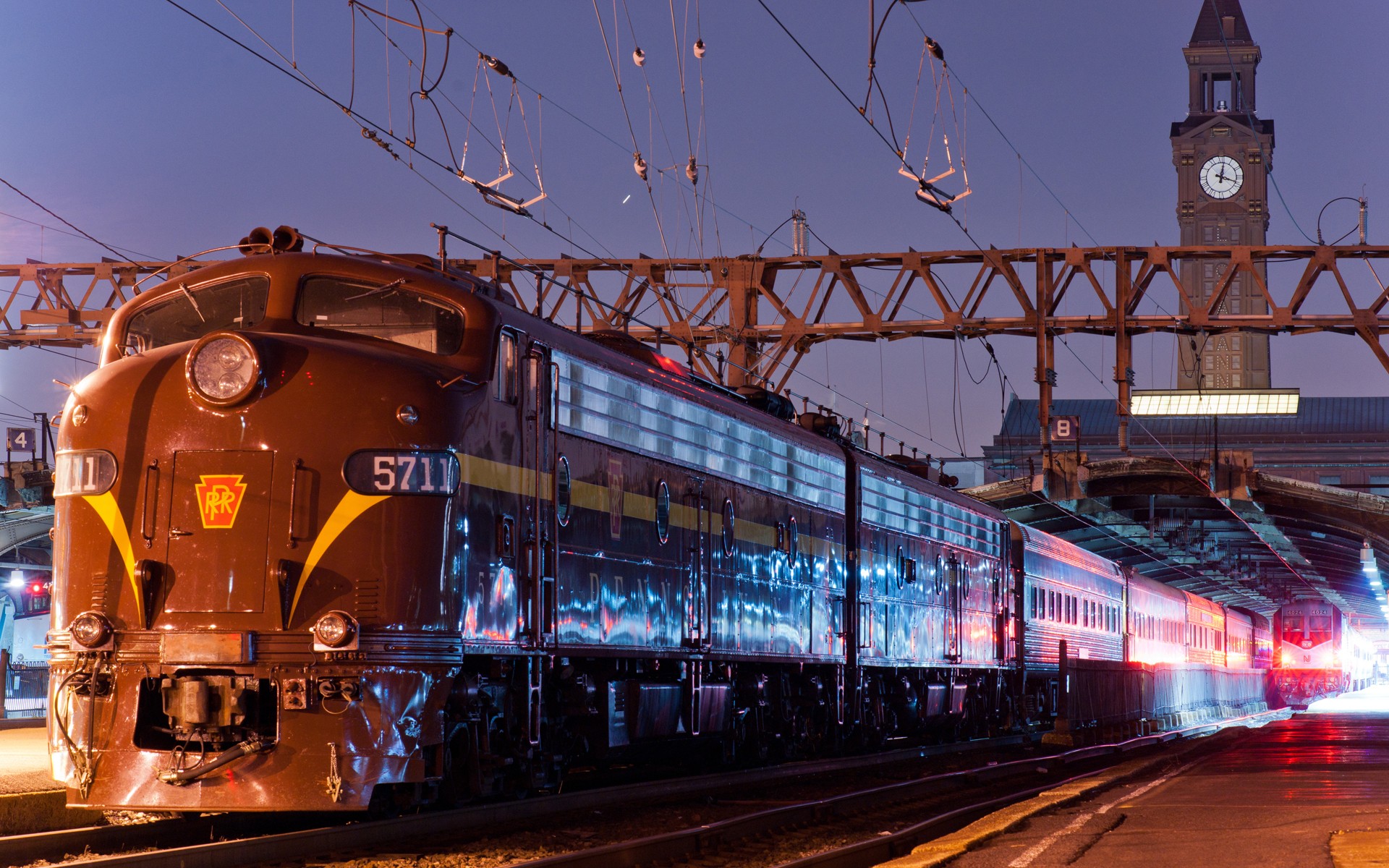 Train Vehicle Train Station Power Lines Diesel Locomotive 1920x1200