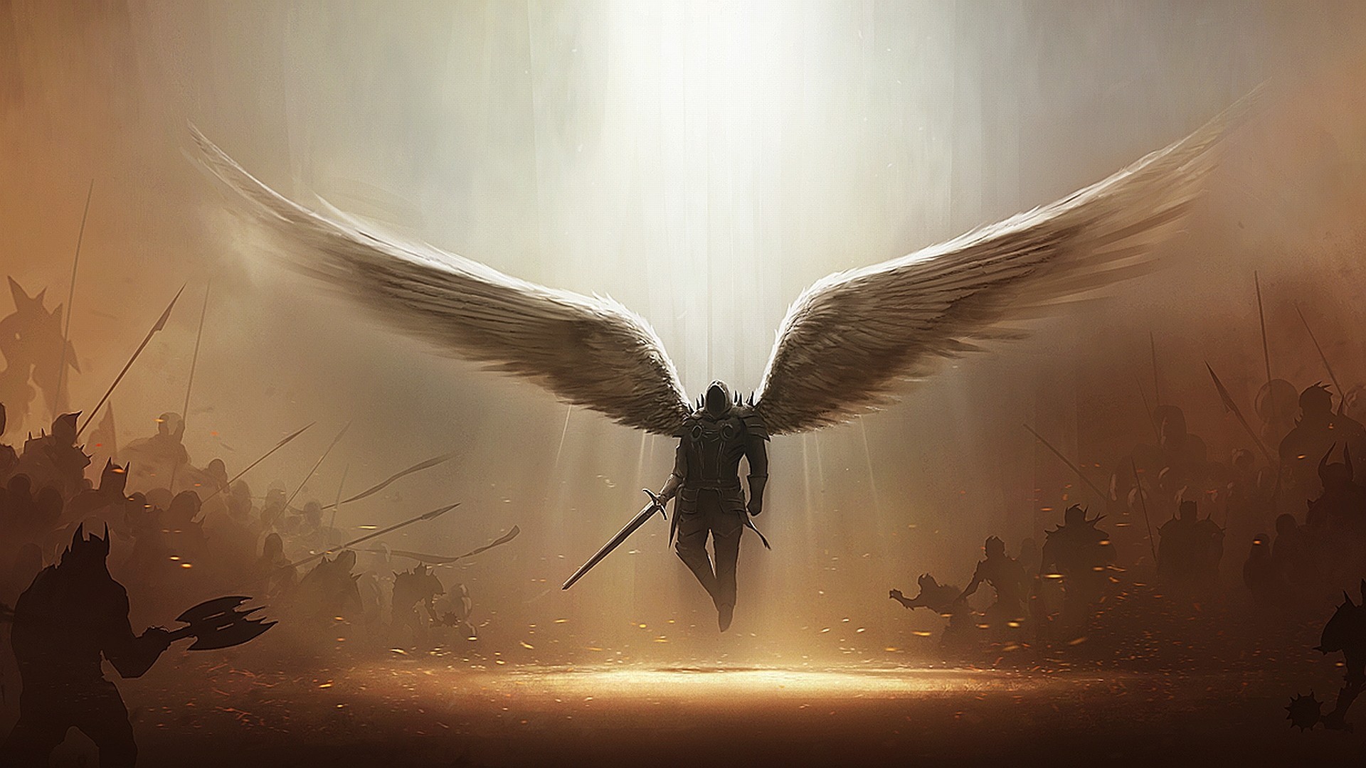 Diablo Tyrael Diablo Iii Angel Dope Wings Video Games Diablo 3 Reaper Of Souls Fantasy Art Beige Bro 1920x1080