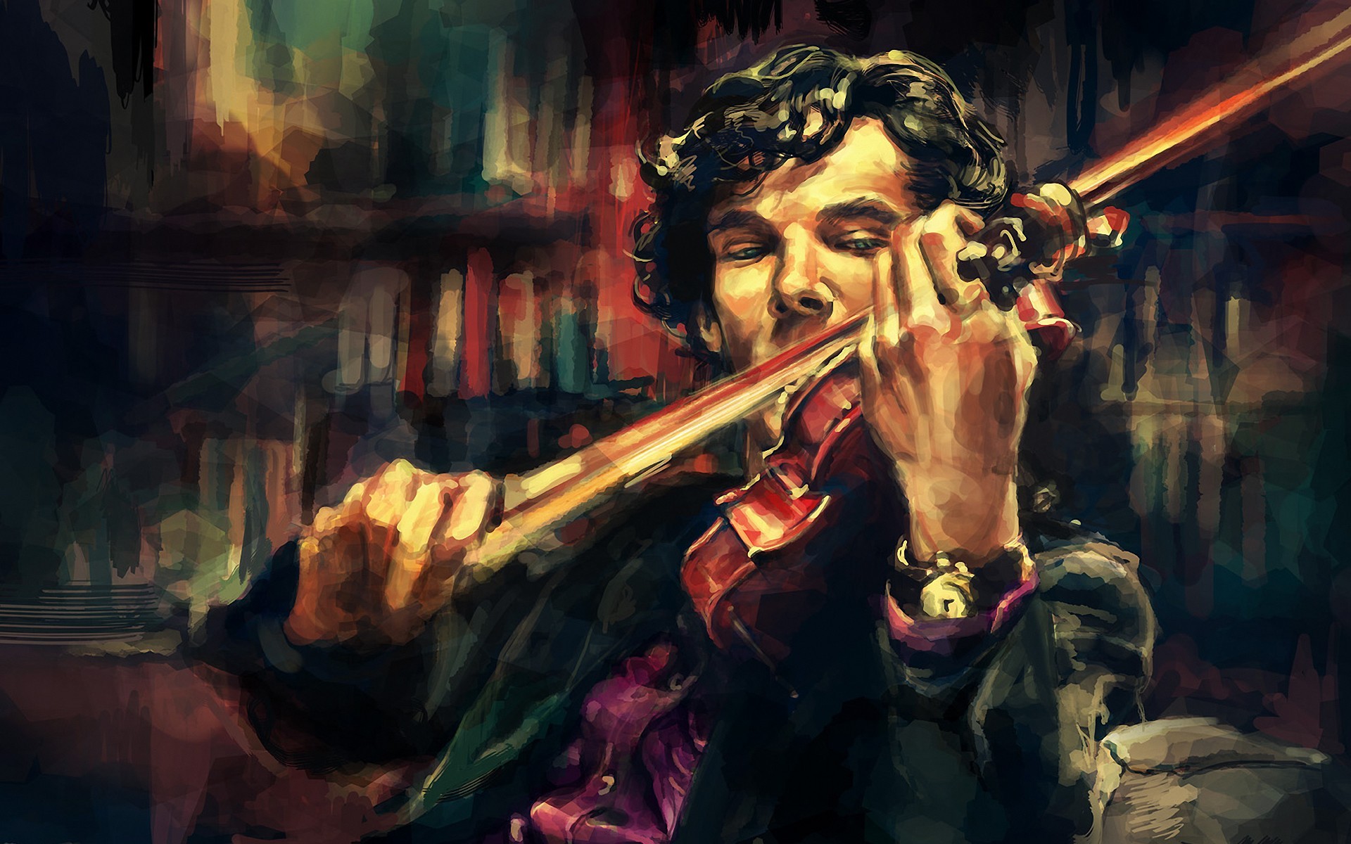 Anime Sherlock Holmes Sherlock Alicexz Artwork Violin 1920x1200