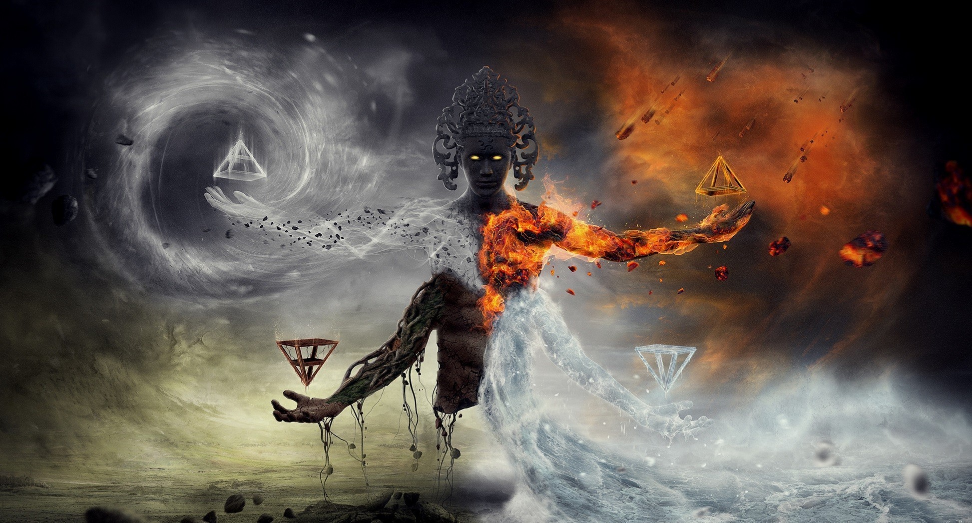 Fantasy Art Artwork Four Elements 1946x1047